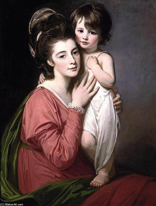 Wikioo.org - The Encyclopedia of Fine Arts - Painting, Artwork by George Romney - Portrait of Mrs Henrietta Morris and Her Son John
