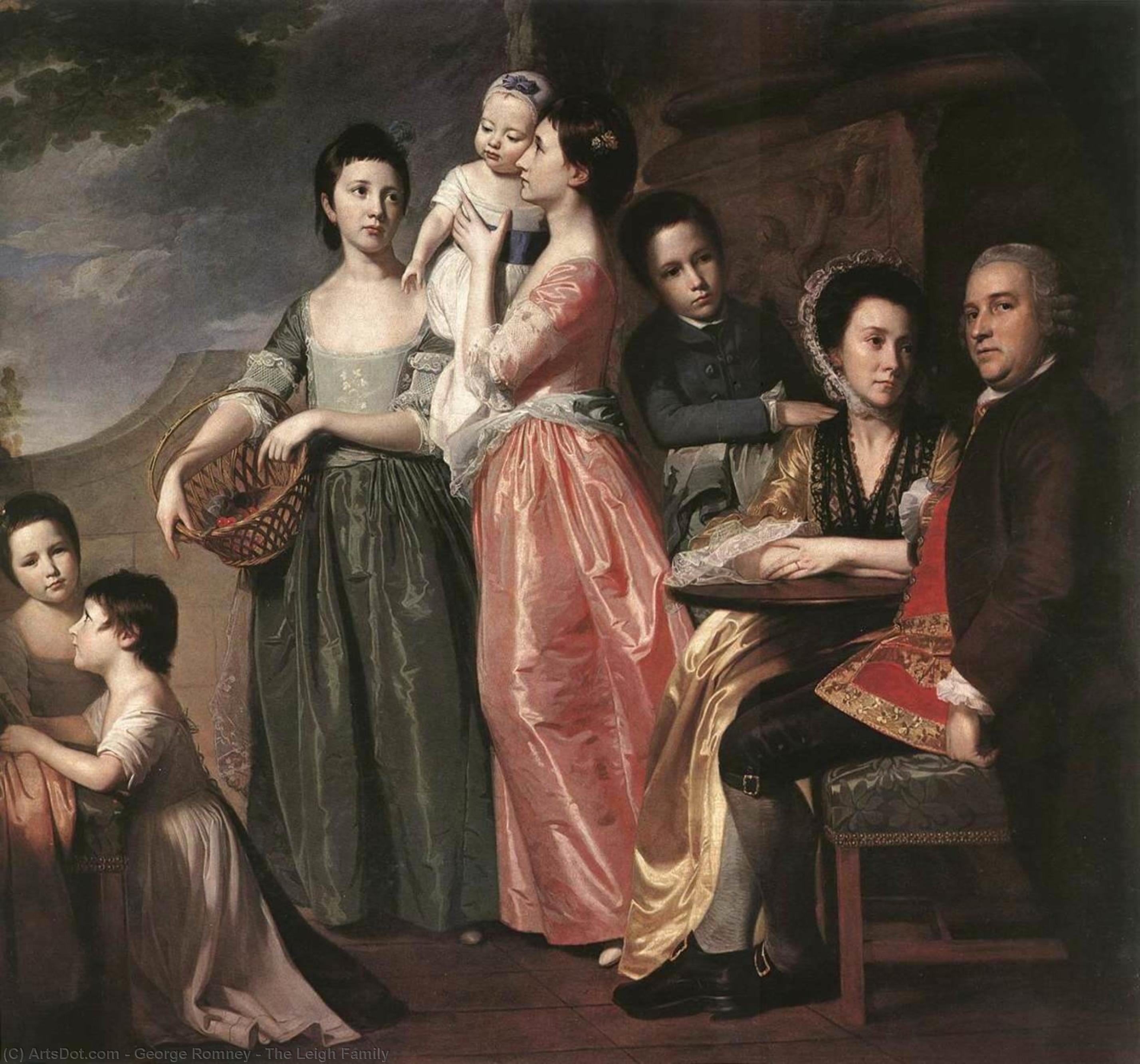 WikiOO.org - אנציקלופדיה לאמנויות יפות - ציור, יצירות אמנות George Romney - The Leigh Family