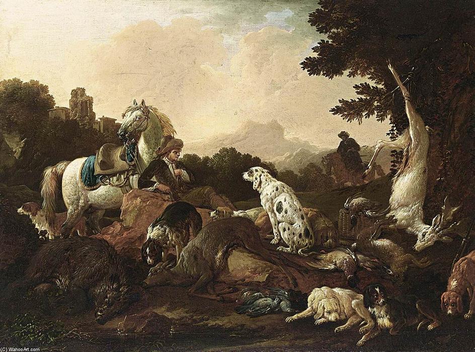 Wikioo.org - The Encyclopedia of Fine Arts - Painting, Artwork by Philipp Peter Roos - The Rest after the Hunt