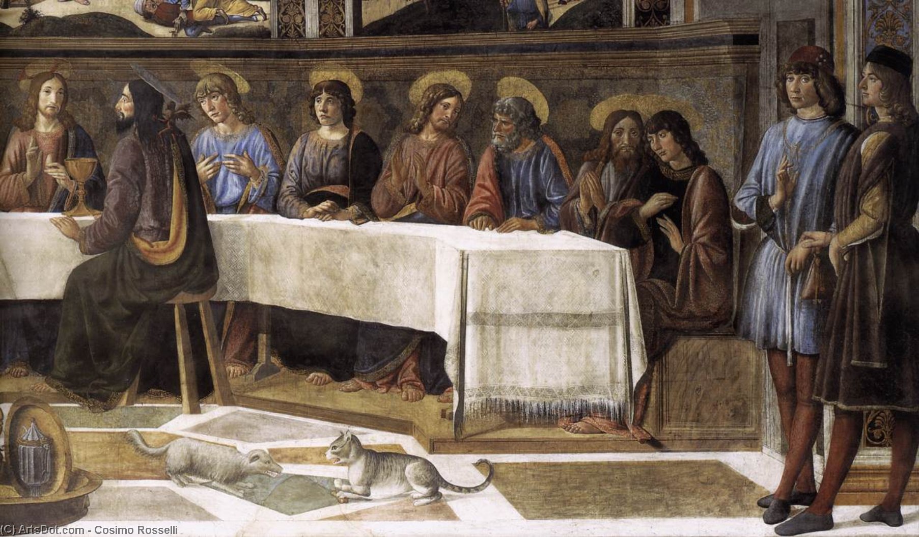 Wikioo.org - The Encyclopedia of Fine Arts - Painting, Artwork by Cosimo Rosselli - The Last Supper (detail)