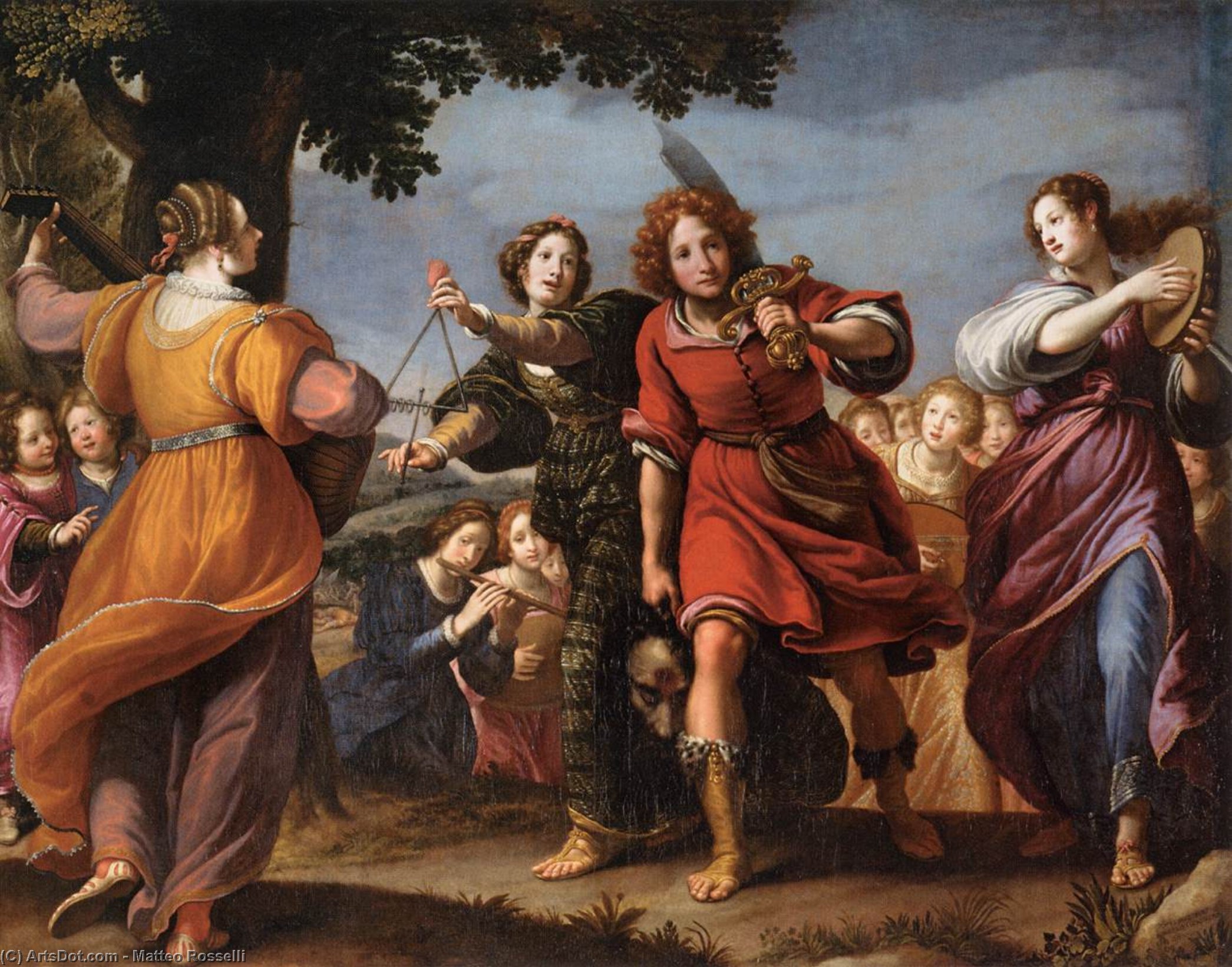 Wikioo.org - The Encyclopedia of Fine Arts - Painting, Artwork by Matteo Rosselli - The Triumph of David