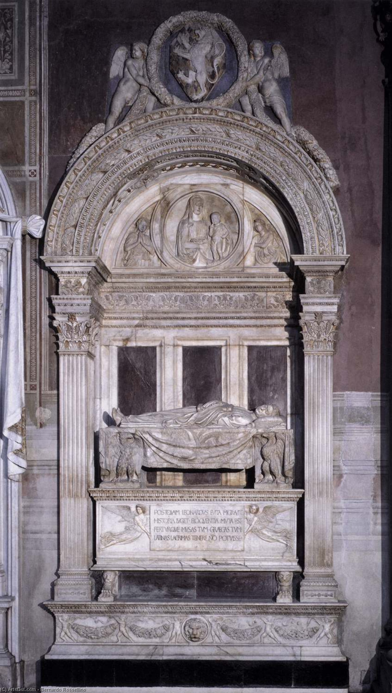 Wikioo.org - The Encyclopedia of Fine Arts - Painting, Artwork by Bernardo Rossellino - Tomb of Leonardo Bruni