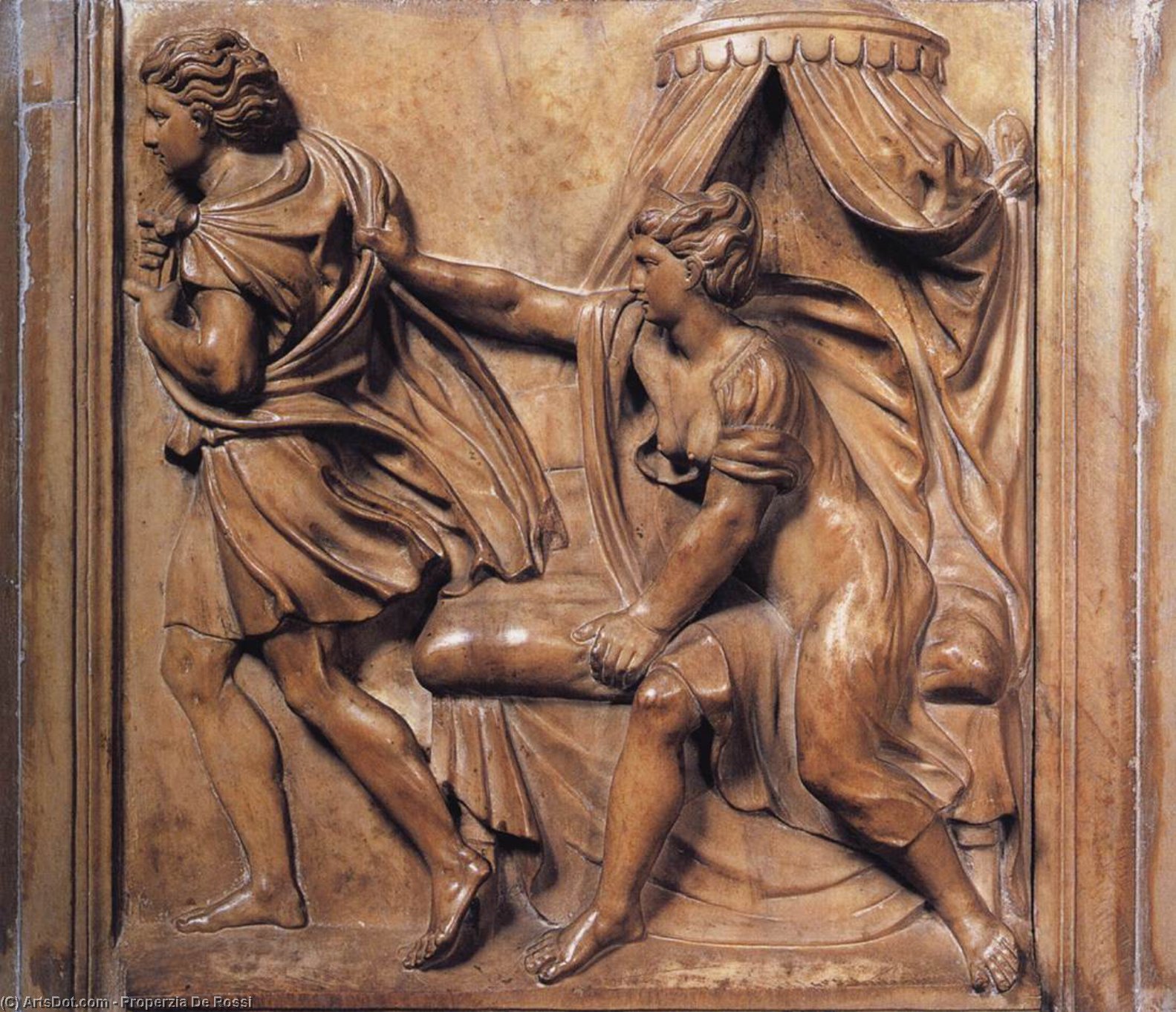 WikiOO.org - Enciklopedija likovnih umjetnosti - Slikarstvo, umjetnička djela Properzia De Rossi - Joseph and Potiphar's Wife