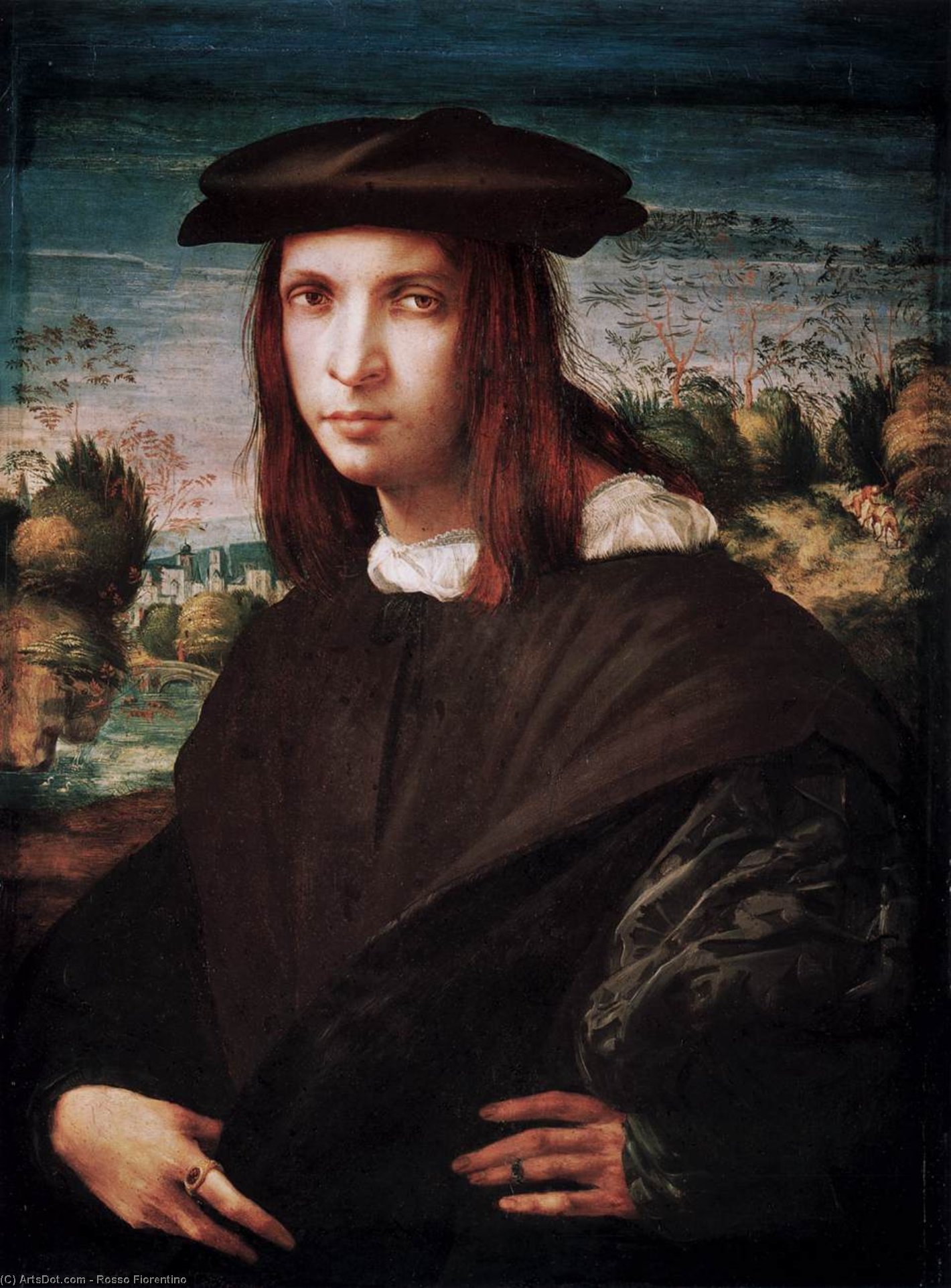 Wikioo.org – La Enciclopedia de las Bellas Artes - Pintura, Obras de arte de Rosso Fiorentino - un joven hombre