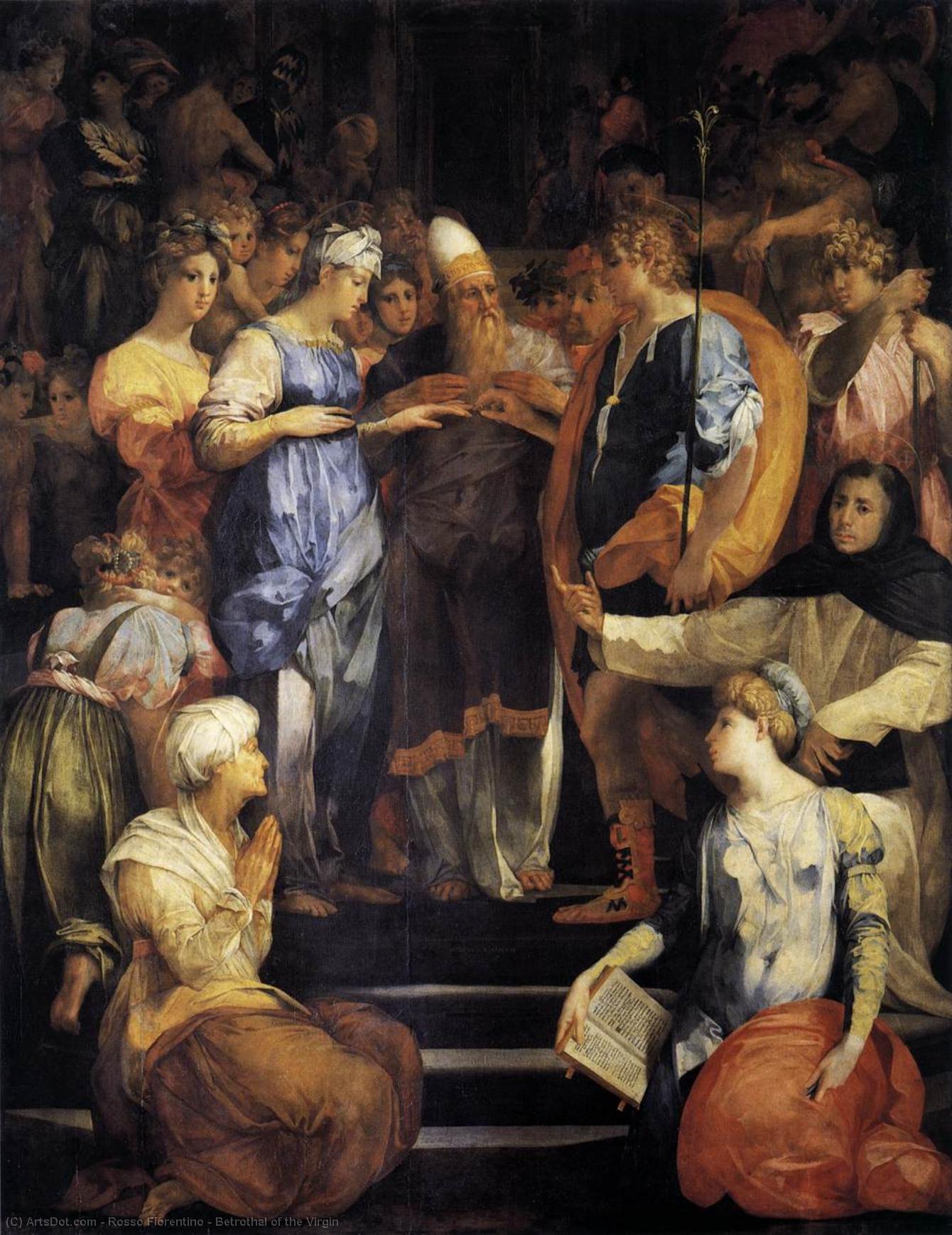 Wikioo.org - The Encyclopedia of Fine Arts - Painting, Artwork by Rosso Fiorentino - Betrothal of the Virgin