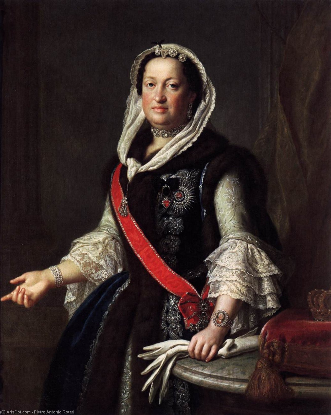 WikiOO.org - Εγκυκλοπαίδεια Καλών Τεχνών - Ζωγραφική, έργα τέχνης Pietro Antonio Rotari - Queen Maria Josepha, Wife of King Augustus III of Poland