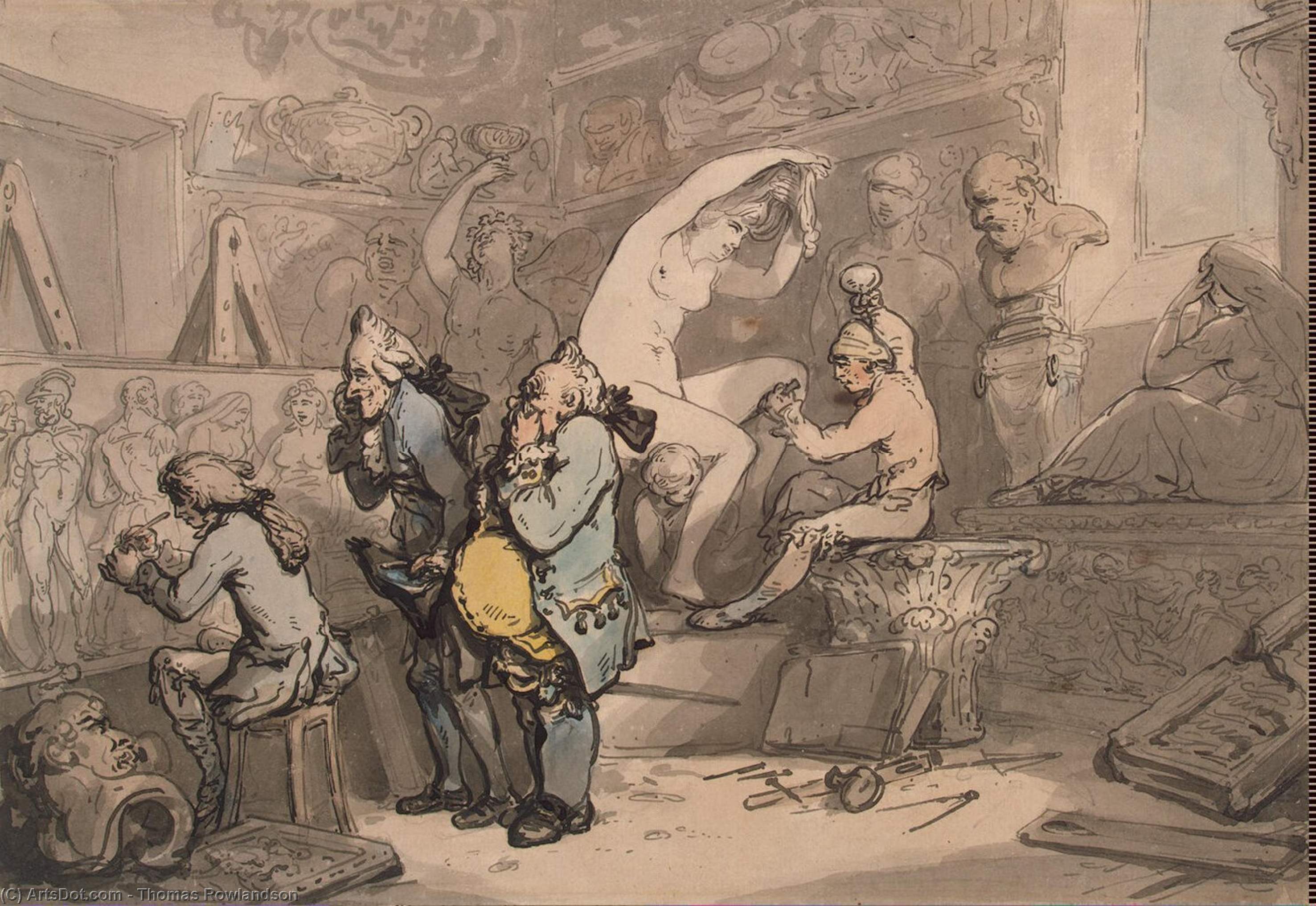 Wikioo.org - The Encyclopedia of Fine Arts - Painting, Artwork by Thomas Rowlandson - Sculptor Shop