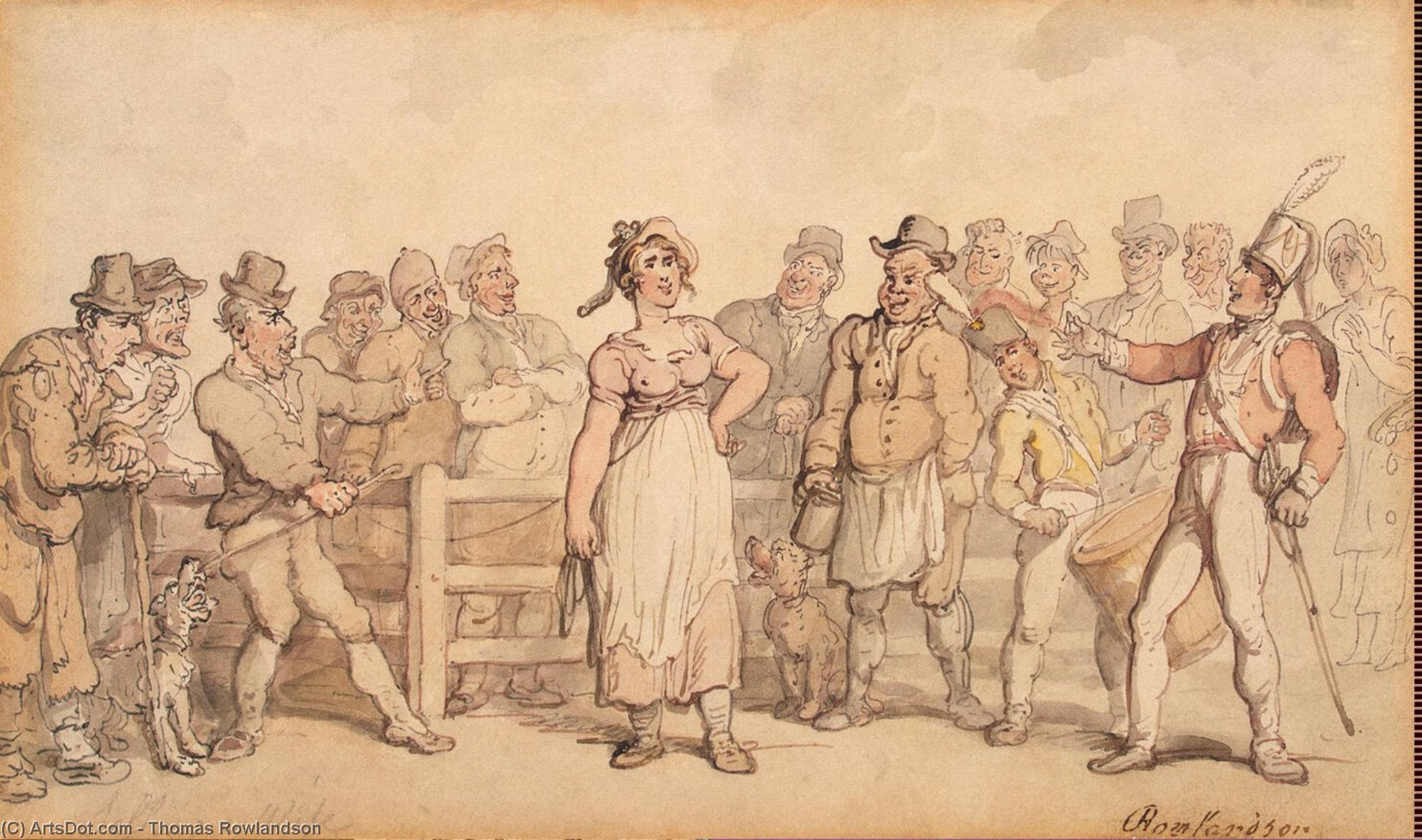 Wikioo.org - The Encyclopedia of Fine Arts - Painting, Artwork by Thomas Rowlandson - Selling a Wife