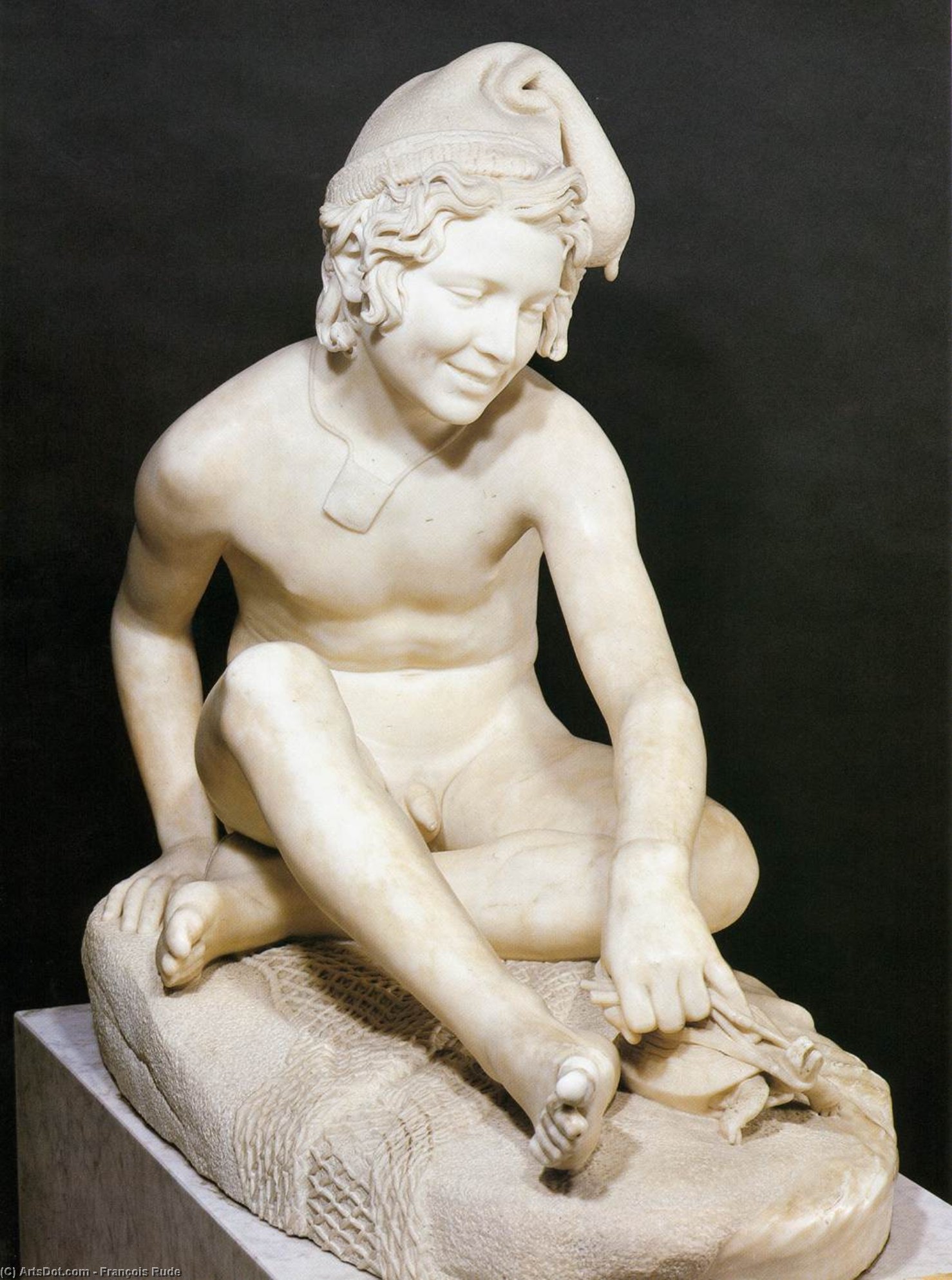 WikiOO.org - Enciklopedija likovnih umjetnosti - Slikarstvo, umjetnička djela François Rude - Neapolitan Fisherboy Playing with a Tortoise