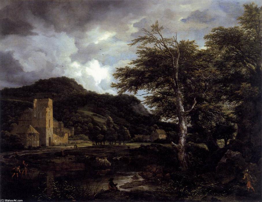Wikioo.org - สารานุกรมวิจิตรศิลป์ - จิตรกรรม Jacob Isaakszoon Van Ruisdael (Ruysdael) - The Cloister