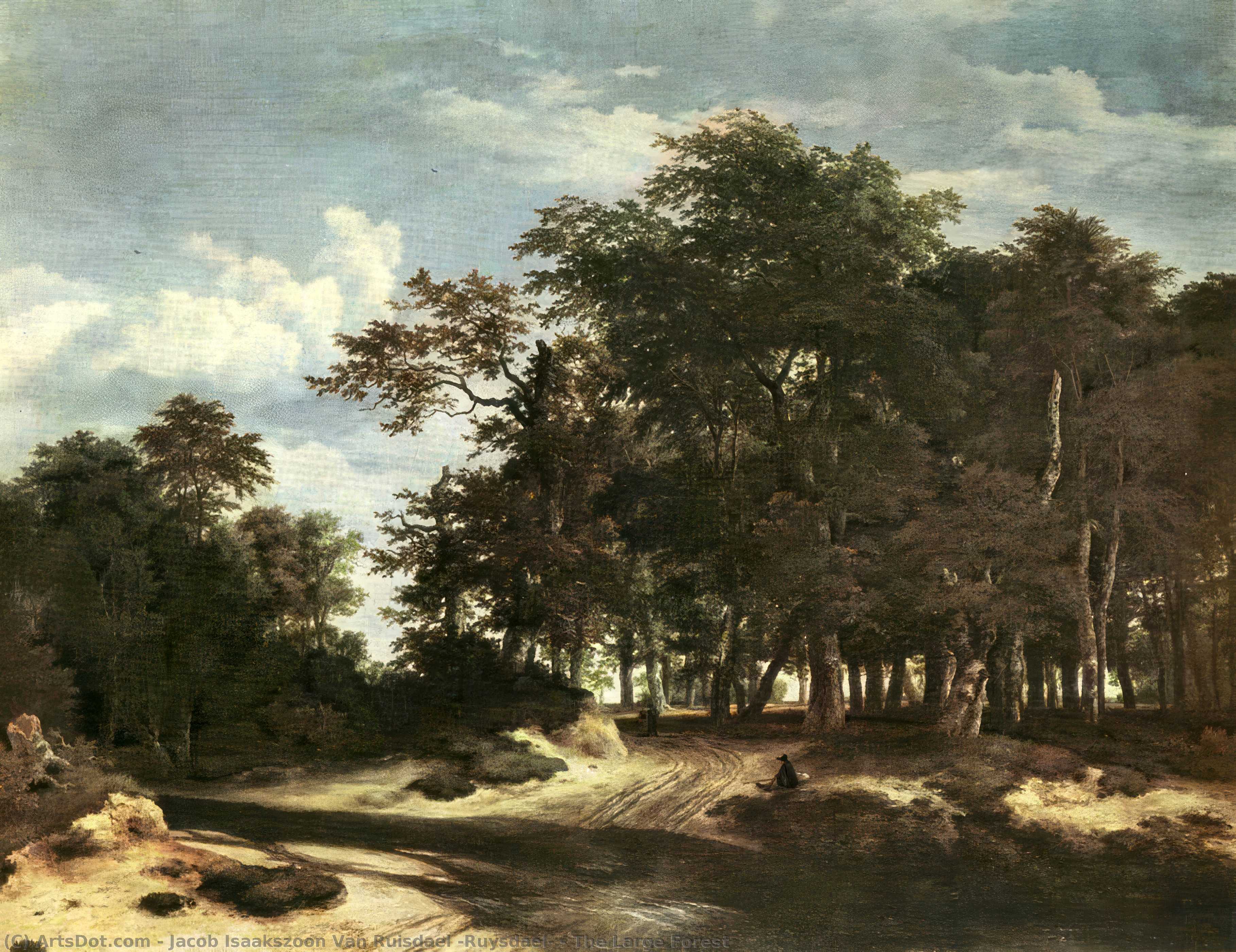 Wikoo.org - موسوعة الفنون الجميلة - اللوحة، العمل الفني Jacob Isaakszoon Van Ruisdael (Ruysdael) - The Large Forest