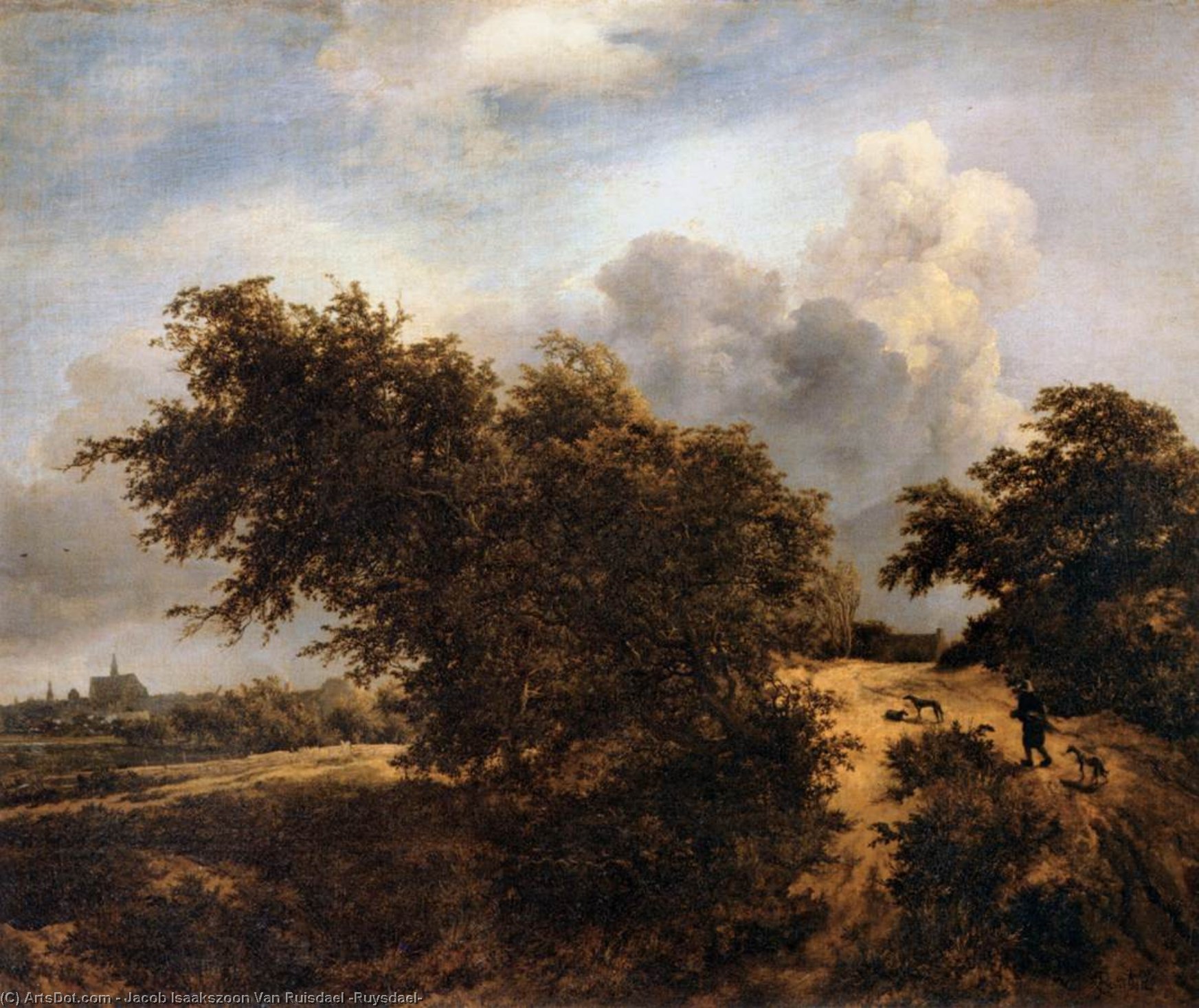 WikiOO.org – 美術百科全書 - 繪畫，作品 Jacob Isaakszoon Van Ruisdael (Ruysdael) - 丛林 路径  在  的  哈勒姆  沙丘