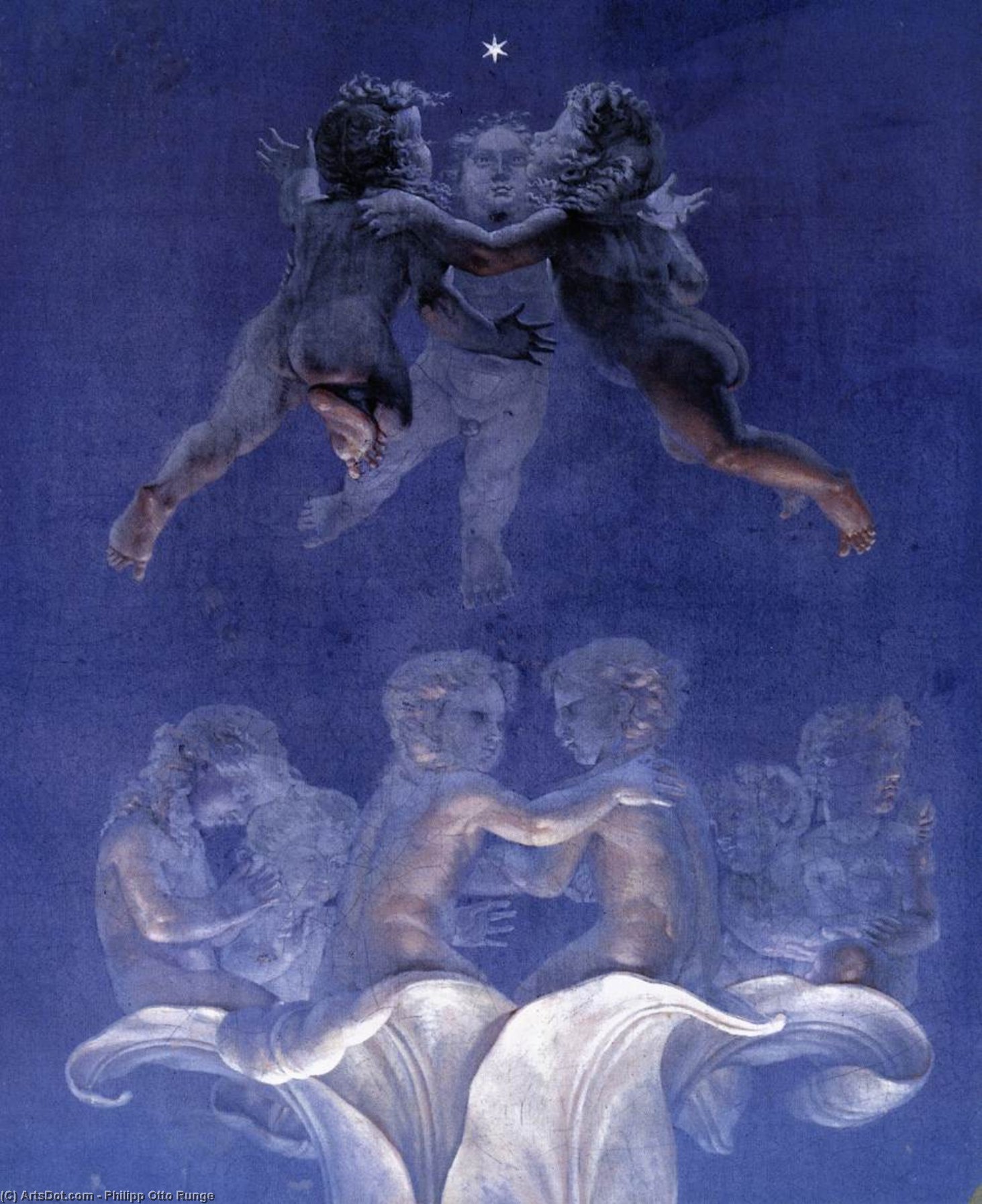 WikiOO.org - Enciklopedija dailės - Tapyba, meno kuriniai Philipp Otto Runge - The Great Morning (detail)