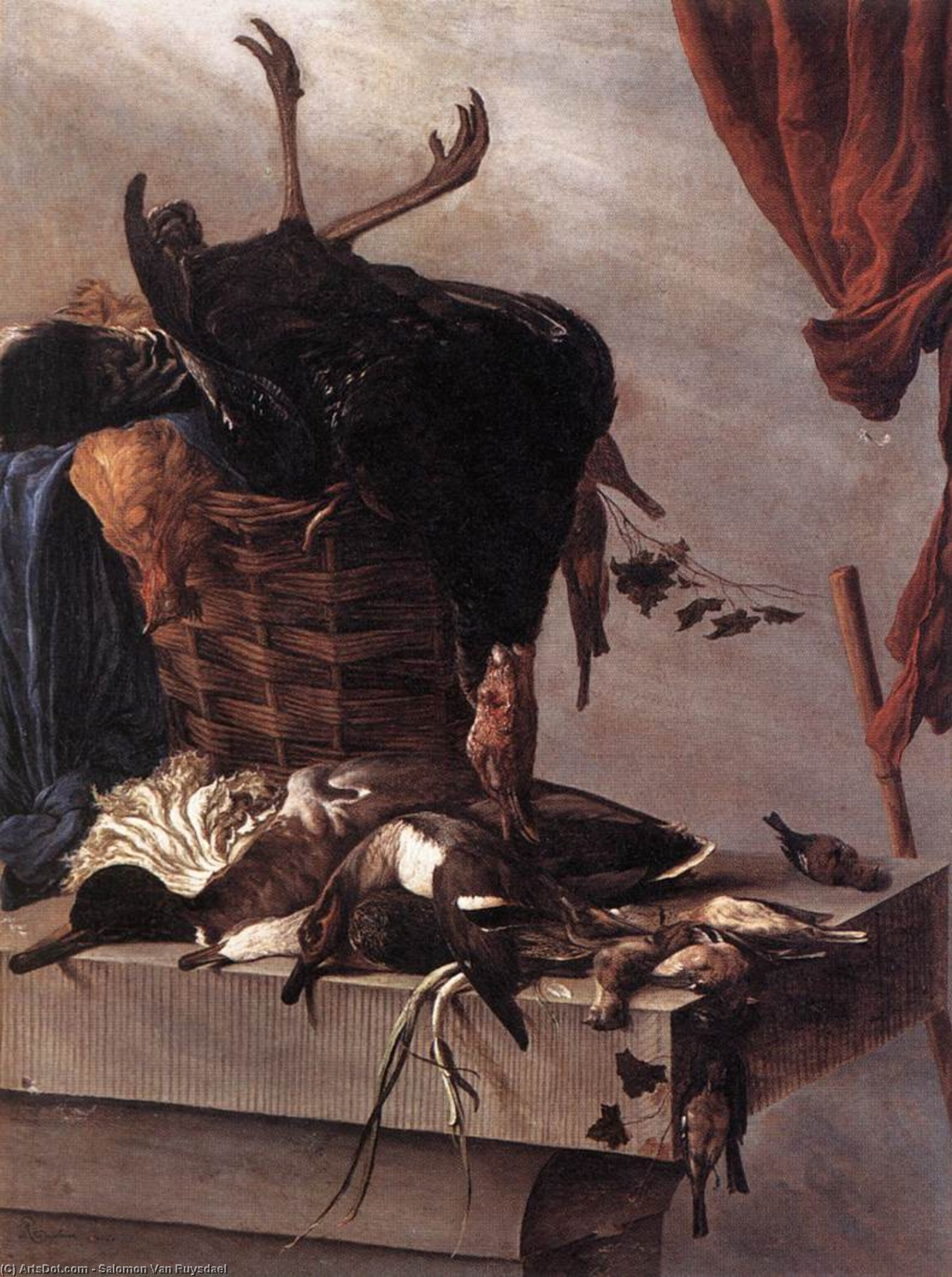Wikioo.org – La Enciclopedia de las Bellas Artes - Pintura, Obras de arte de Salomon Van Ruysdael - naturaleza muerta enestado  Un  Turquía