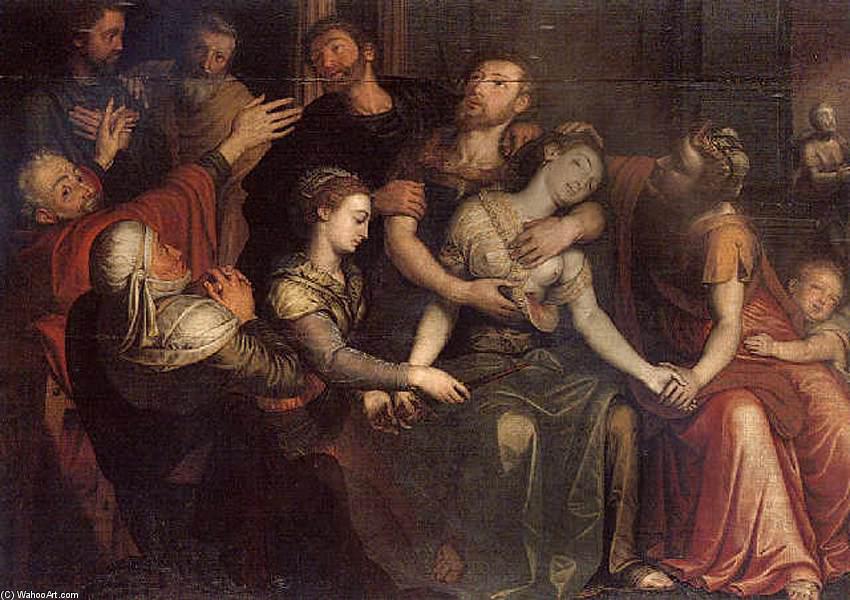 Wikioo.org - The Encyclopedia of Fine Arts - Painting, Artwork by Bernaert De Ryckere - The Death of Lucretia