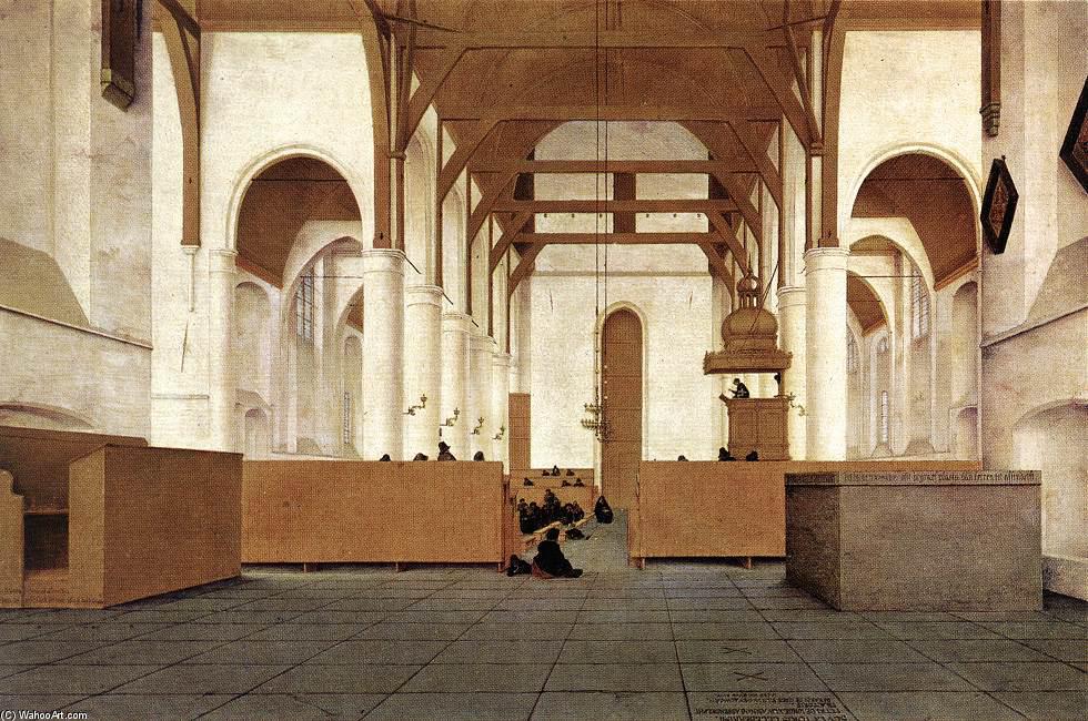 Wikioo.org - The Encyclopedia of Fine Arts - Painting, Artwork by Pieter Jansz Saenredam - Interior of the Church of St Odulphus, Assendelft