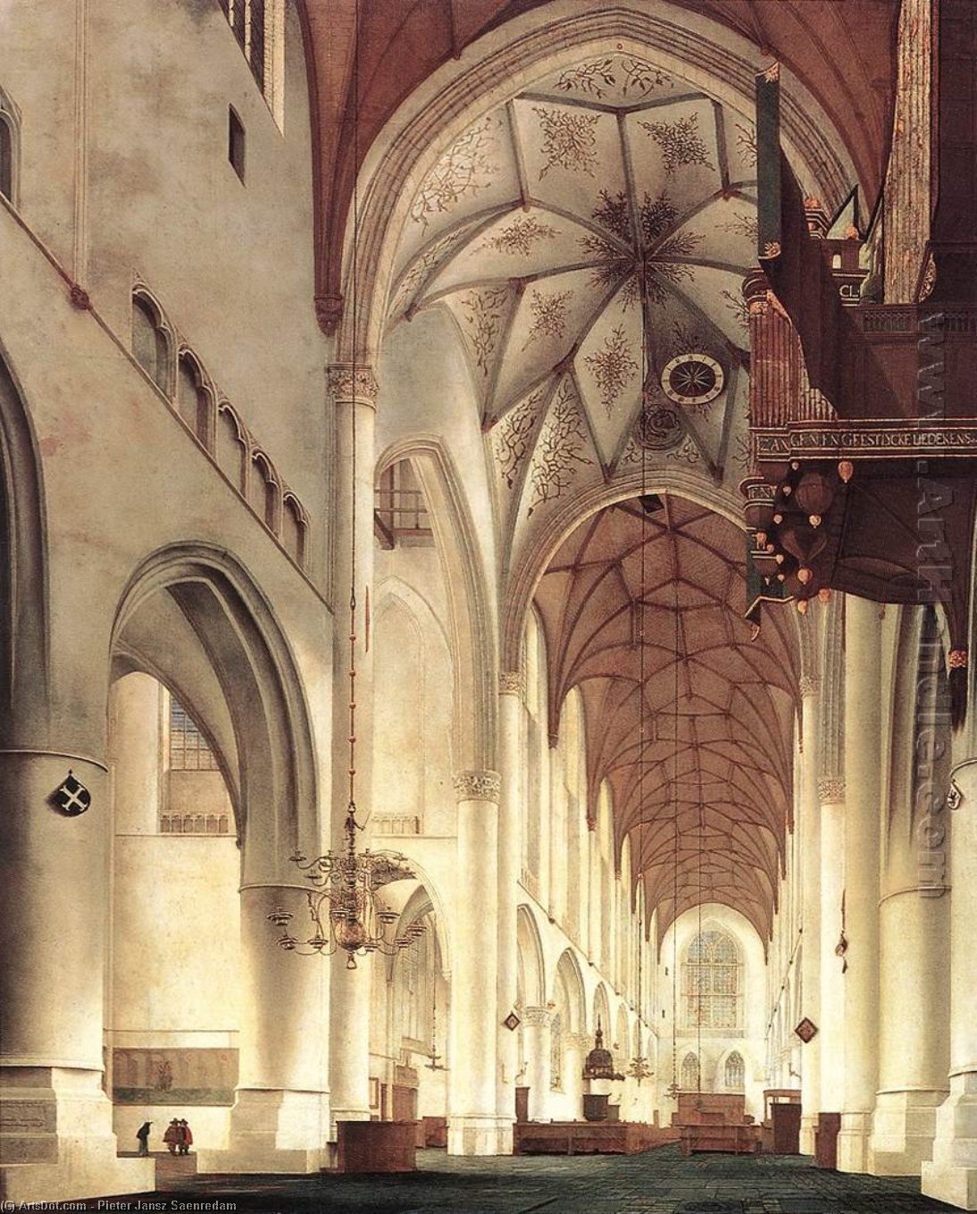 WikiOO.org - دایره المعارف هنرهای زیبا - نقاشی، آثار هنری Pieter Jansz Saenredam - Interior of the Sint-Bavokerk in Haarlem