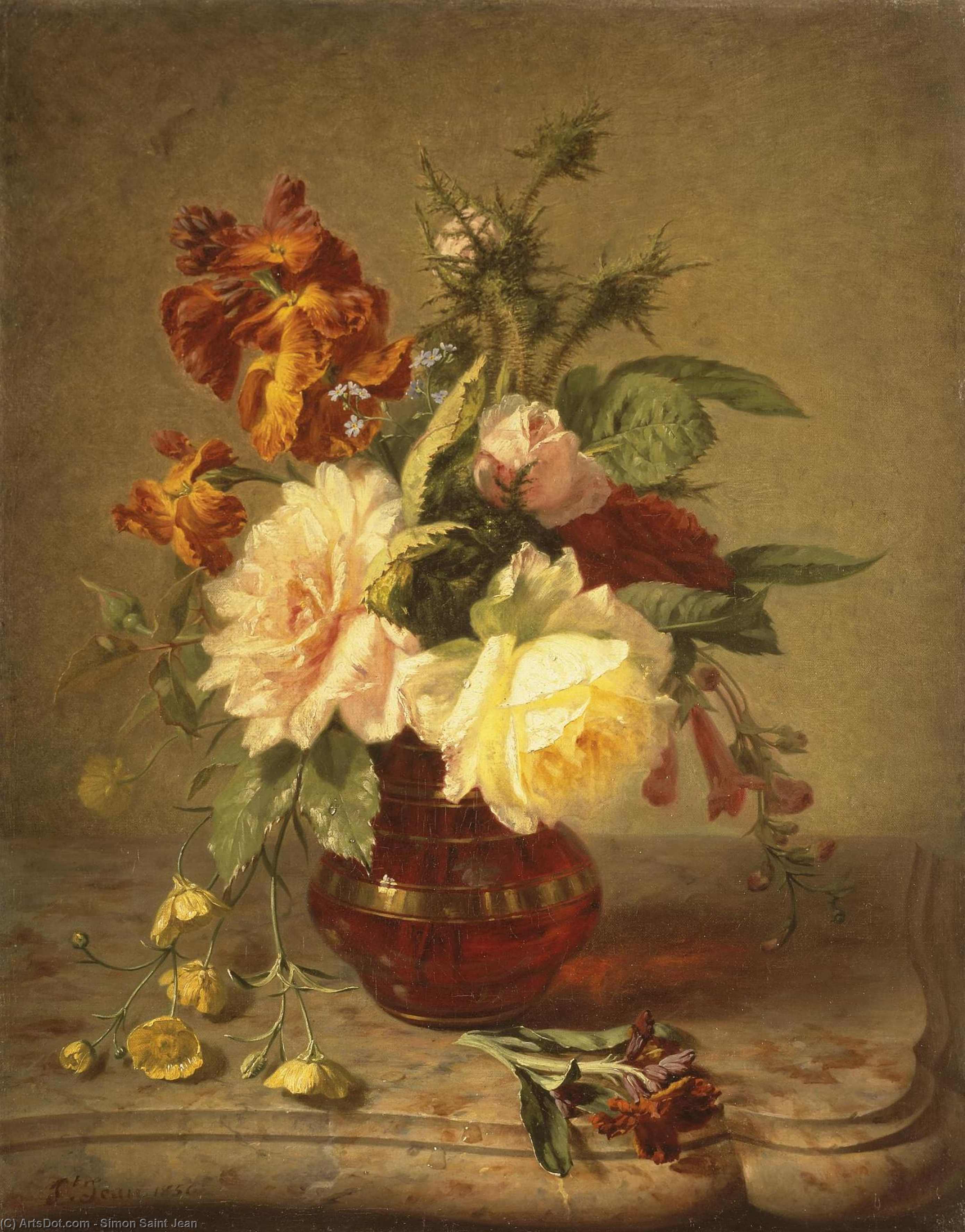 Wikioo.org - The Encyclopedia of Fine Arts - Painting, Artwork by Simon Saint Jean - Flowers