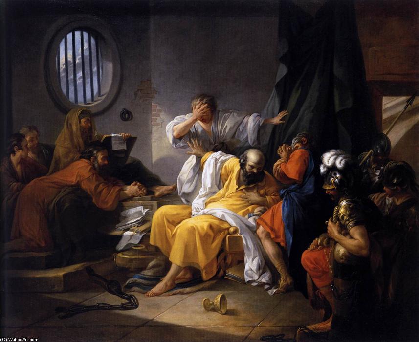 WikiOO.org – 美術百科全書 - 繪畫，作品 Jacques Philip Joseph De Saint Quentin - 苏格拉底之死