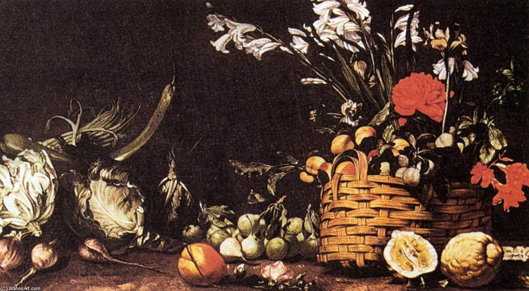 Wikioo.org - The Encyclopedia of Fine Arts - Painting, Artwork by Tommaso Salini - Still-Life with Vegetable, Fruit, and Flowers