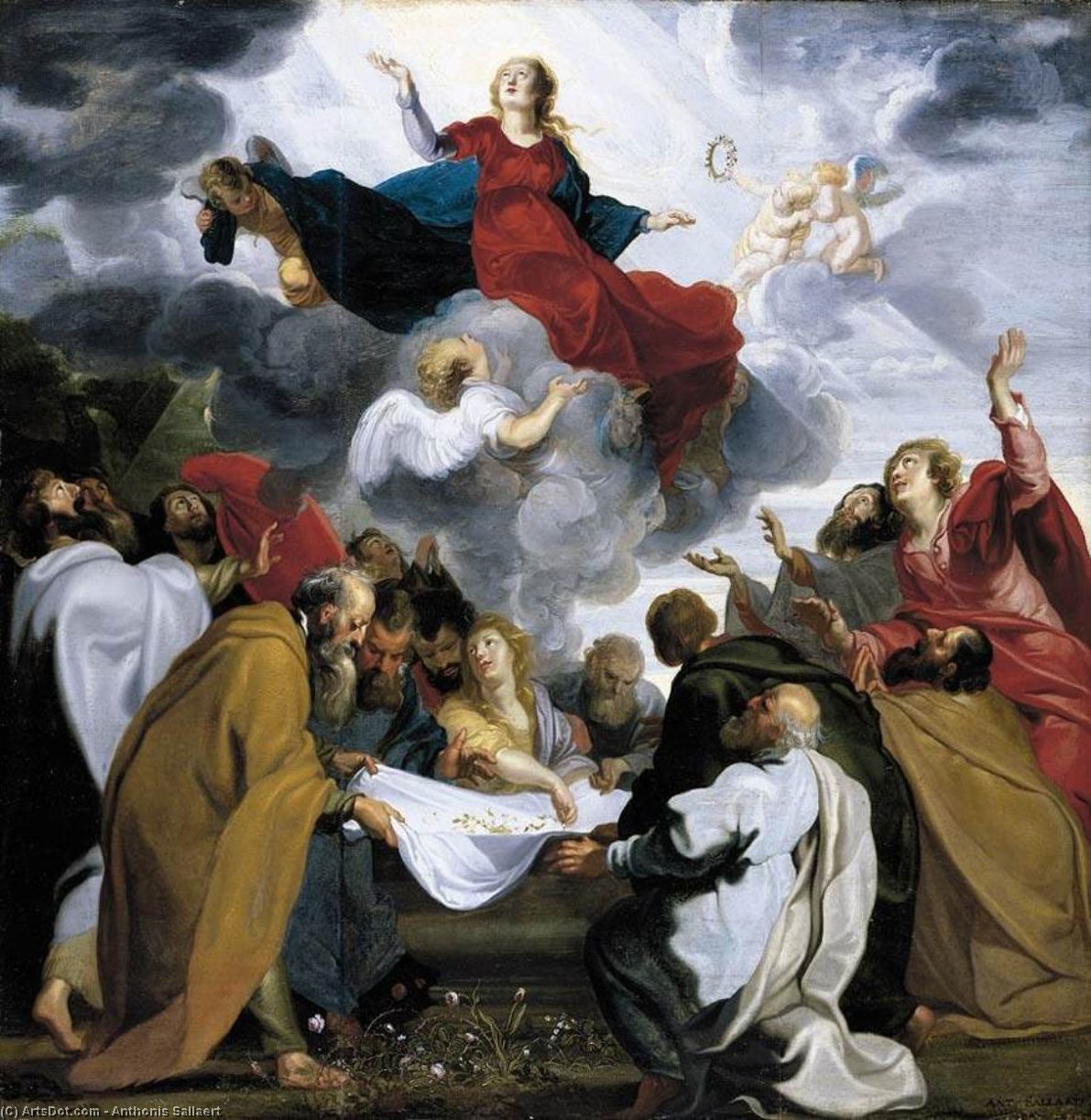 WikiOO.org - Encyclopedia of Fine Arts - Lukisan, Artwork Anthonis Sallaert - Assumption of the Virgin