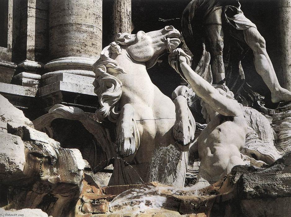 WikiOO.org - Encyclopedia of Fine Arts - Maleri, Artwork Niccolò Salvi - Fountain of Trevi (detail)