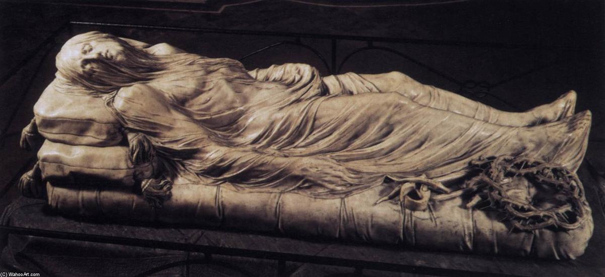 Wikioo.org - The Encyclopedia of Fine Arts - Painting, Artwork by Giuseppe Sammartino - Dead Christ Lying in the Shroud