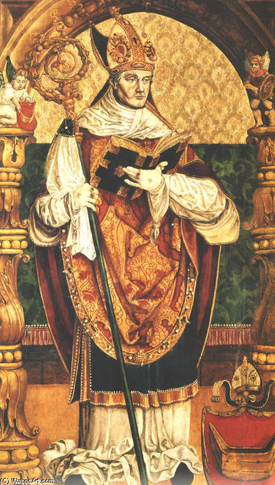 WikiOO.org - Encyclopedia of Fine Arts - Målning, konstverk Stanislaw Samostrzelnik - Portrait of Bishop Piotr Tomicki