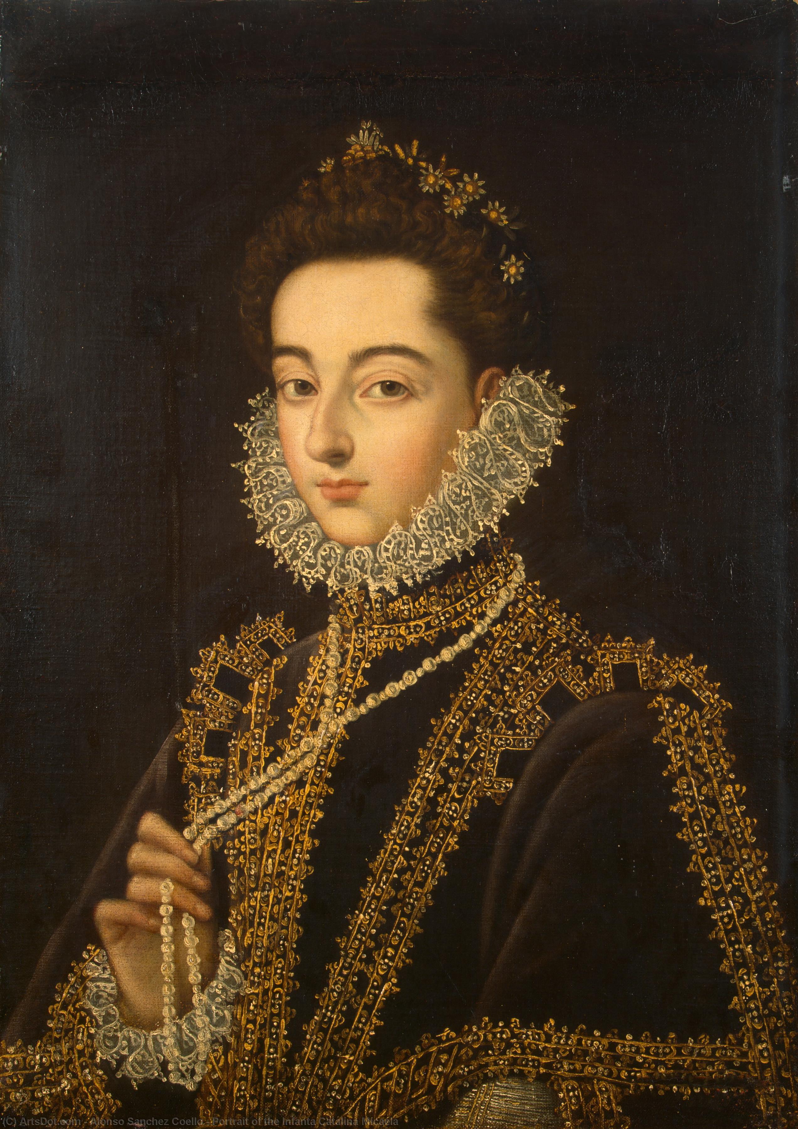 Wikioo.org - The Encyclopedia of Fine Arts - Painting, Artwork by Alonso Sanchez Coello - Portrait of the Infanta Catalina Micaela
