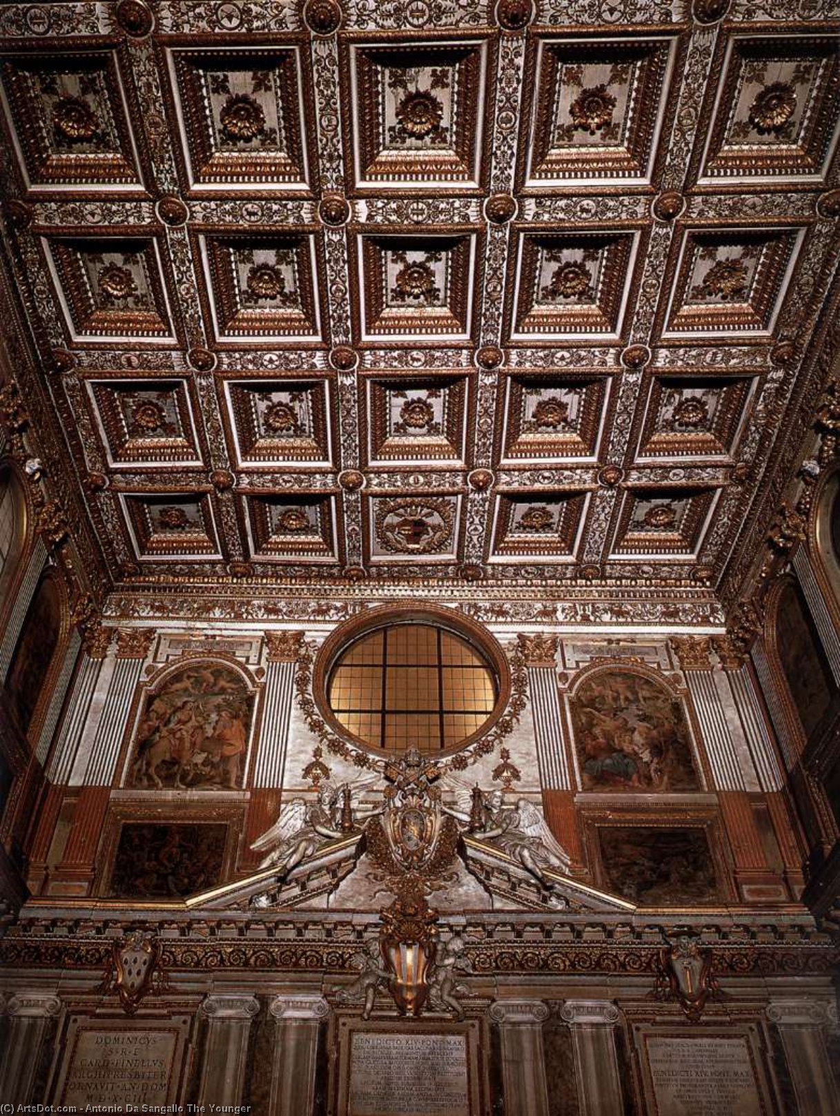 WikiOO.org - Encyclopedia of Fine Arts - Lukisan, Artwork Antonio Da Sangallo The Younger - In-laid Ceiling