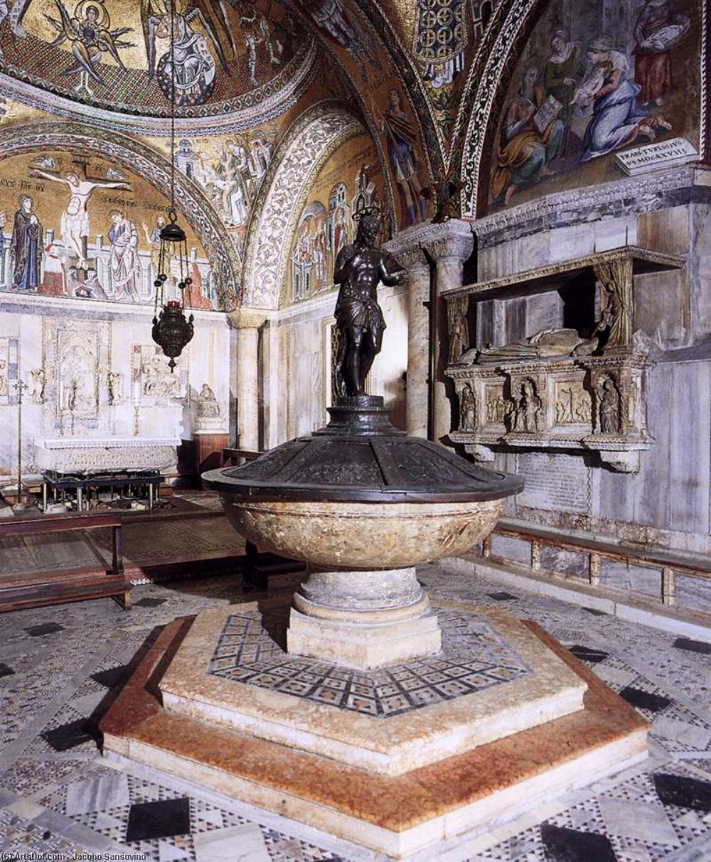 Wikioo.org - The Encyclopedia of Fine Arts - Painting, Artwork by Jacopo Sansovino - Baptismal Font