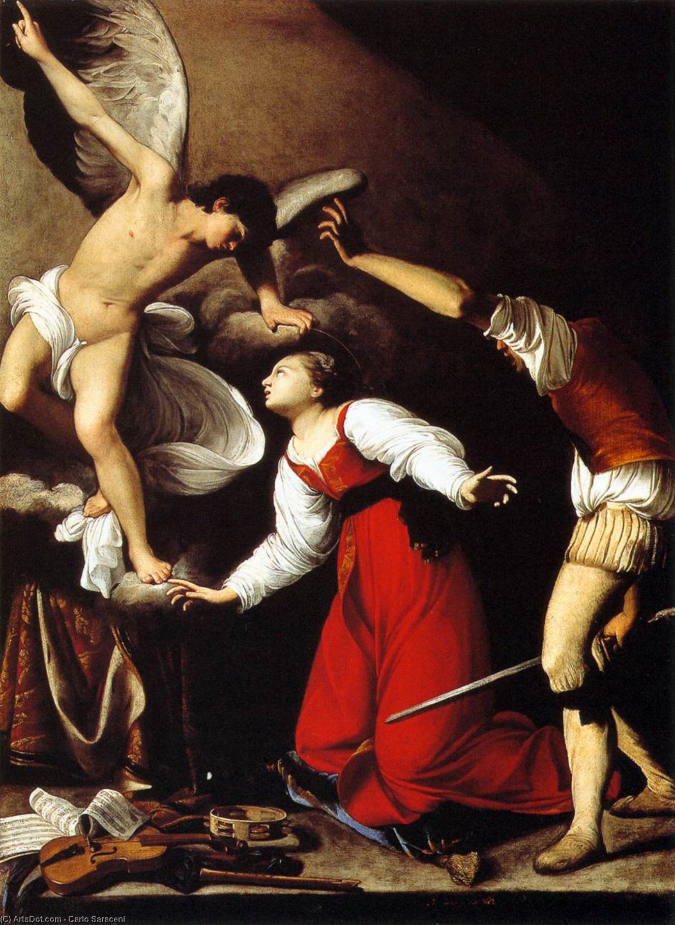 Wikioo.org - The Encyclopedia of Fine Arts - Painting, Artwork by Carlo Saraceni - The Martyrdom of St Cecilia