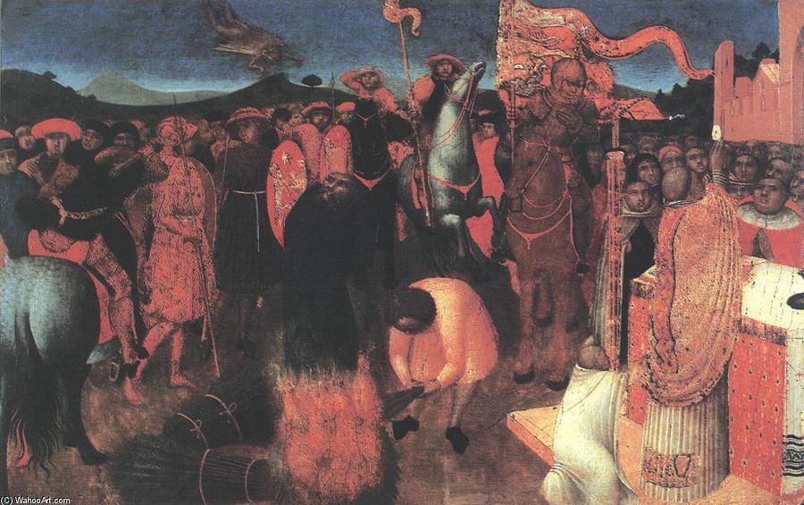 Wikioo.org - The Encyclopedia of Fine Arts - Painting, Artwork by Sassetta (Stefano Di Giovanni) - Death of the Heretic on the Bonfire