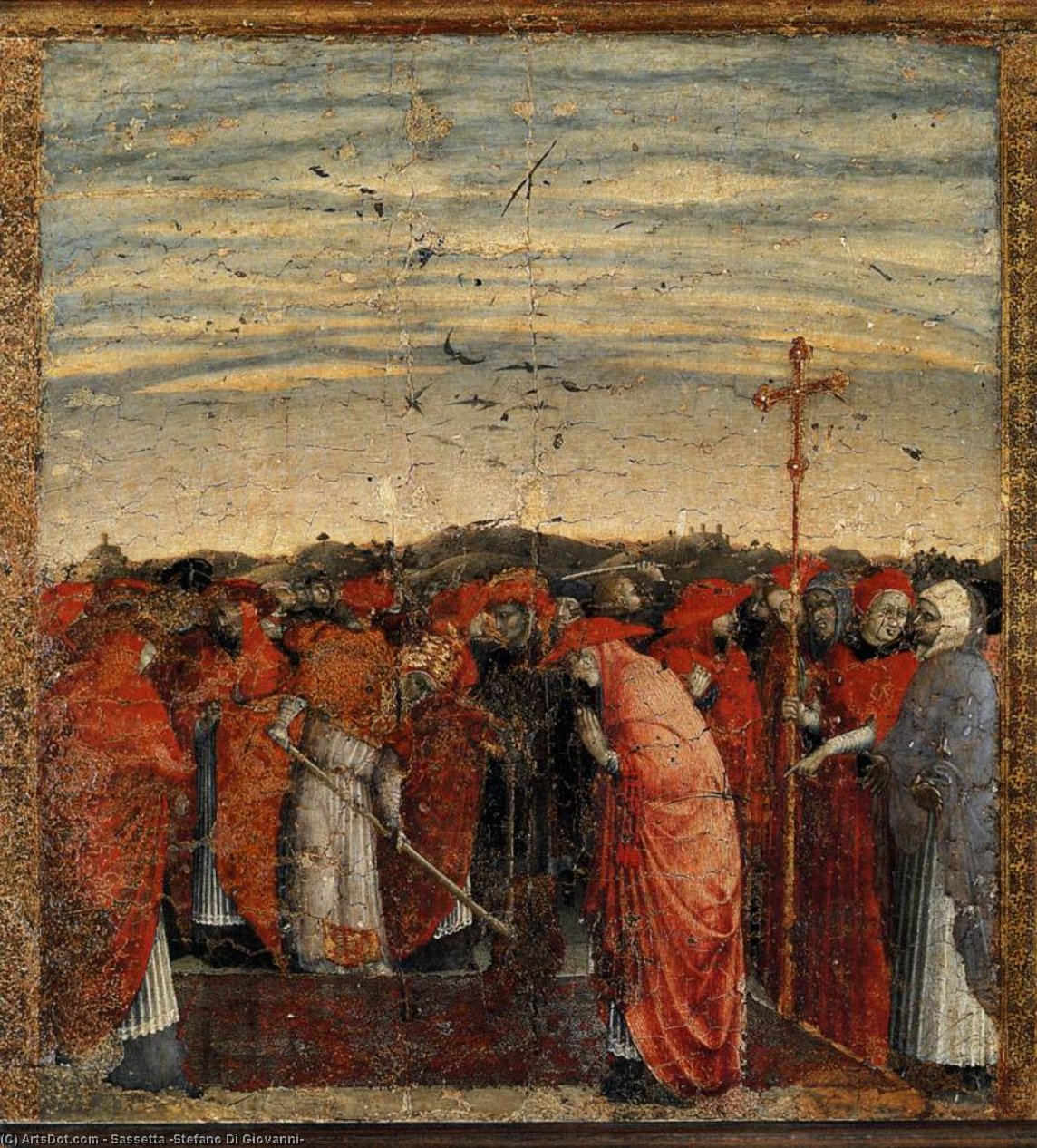 Wikioo.org - The Encyclopedia of Fine Arts - Painting, Artwork by Sassetta (Stefano Di Giovanni) - Founding of Santa Maria Maggiore