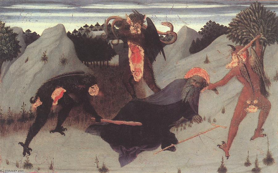 WikiOO.org - Encyclopedia of Fine Arts - Lukisan, Artwork Sassetta (Stefano Di Giovanni) - St Anthony the Hermit Tortured by the Devils
