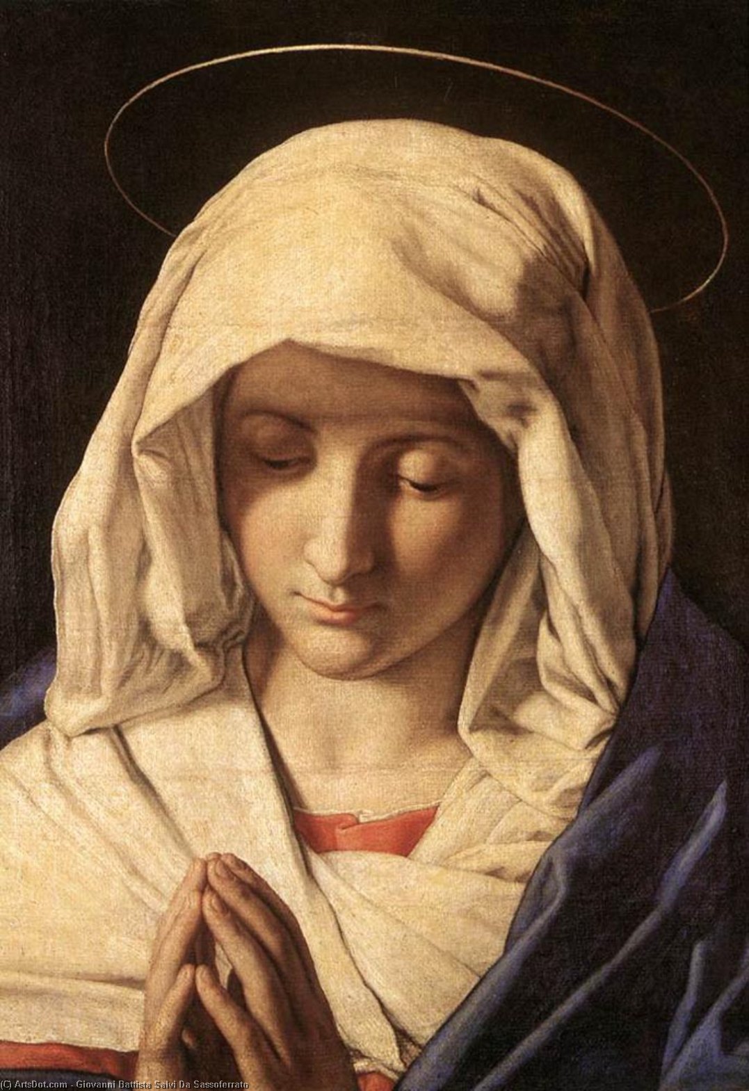 Wikioo.org - The Encyclopedia of Fine Arts - Painting, Artwork by Giovanni Battista Salvi Da Sassoferrato - Madonna in Prayer