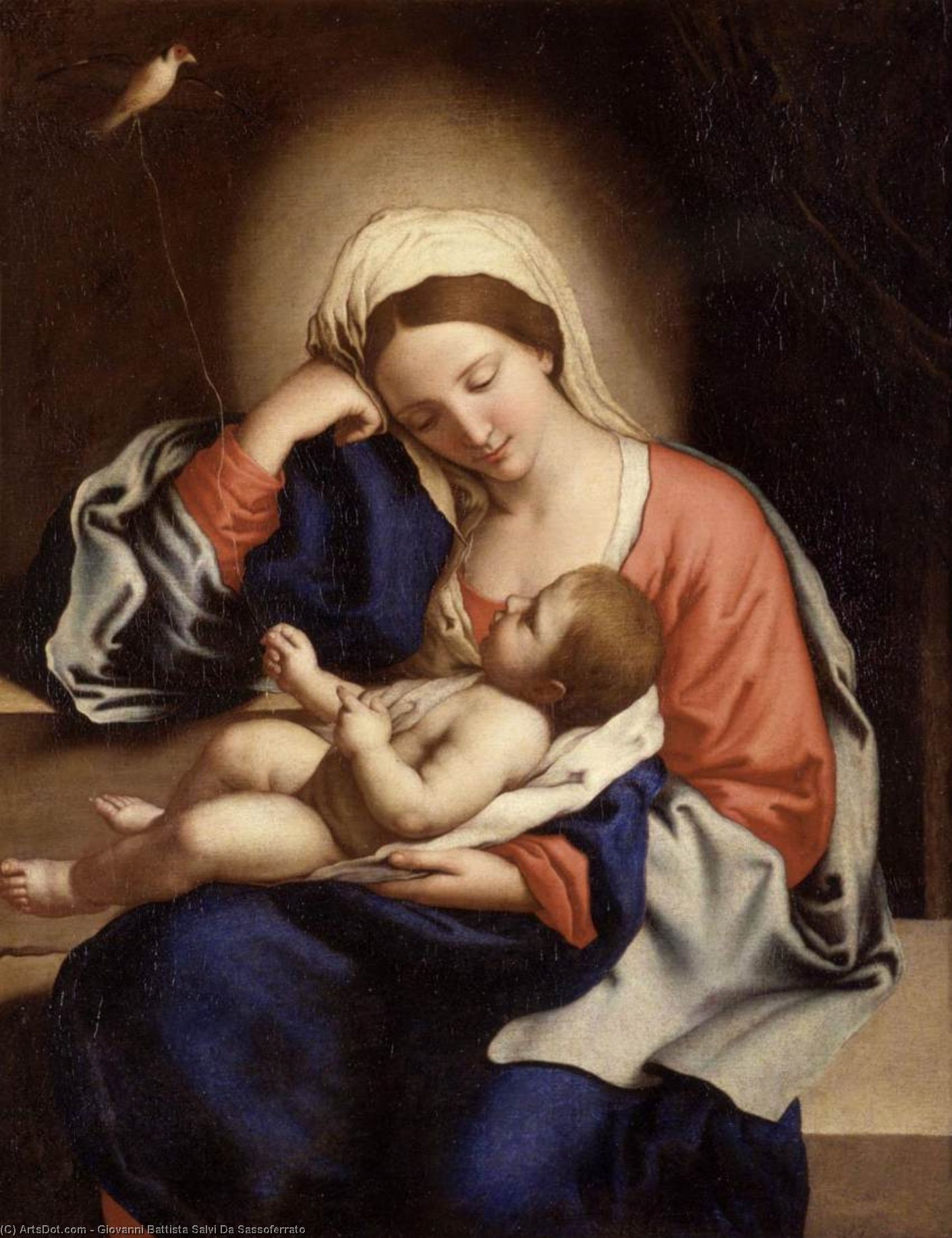 Wikioo.org - The Encyclopedia of Fine Arts - Painting, Artwork by Giovanni Battista Salvi Da Sassoferrato - Madonna with the Christ Child