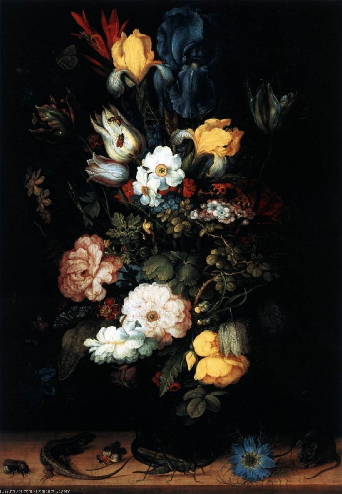 Wikioo.org - The Encyclopedia of Fine Arts - Painting, Artwork by Roelandt Savery - Bouquet of Flowers