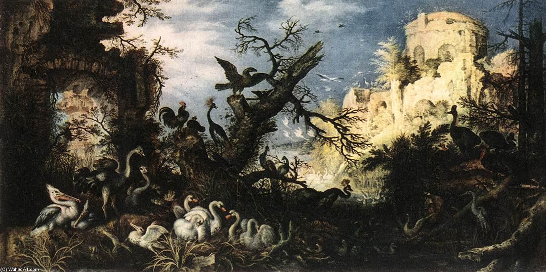 Wikioo.org - The Encyclopedia of Fine Arts - Painting, Artwork by Roelandt Savery - Landscape with Birds