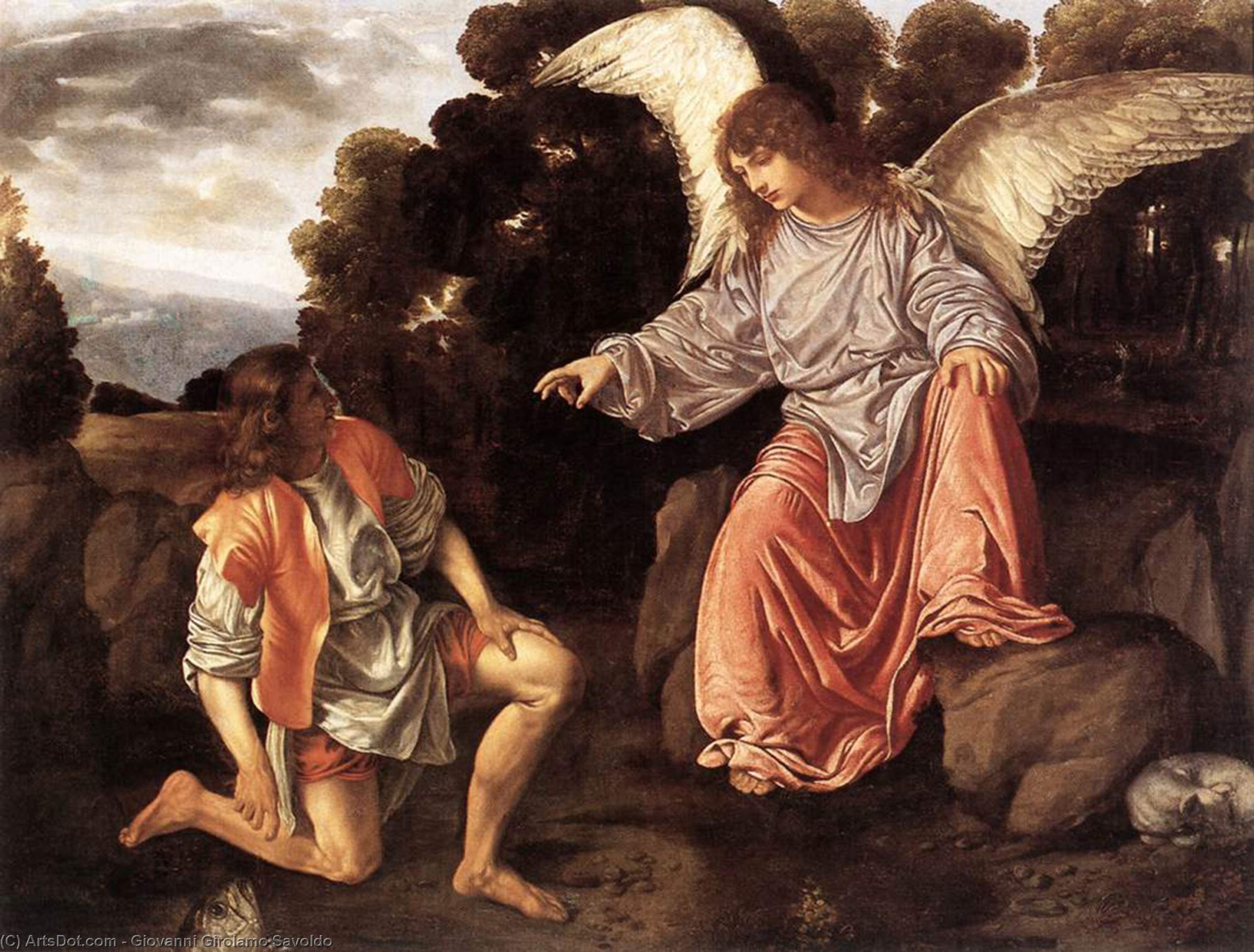 WikiOO.org - دایره المعارف هنرهای زیبا - نقاشی، آثار هنری Giovanni Girolamo Savoldo - Tobias and the Angel