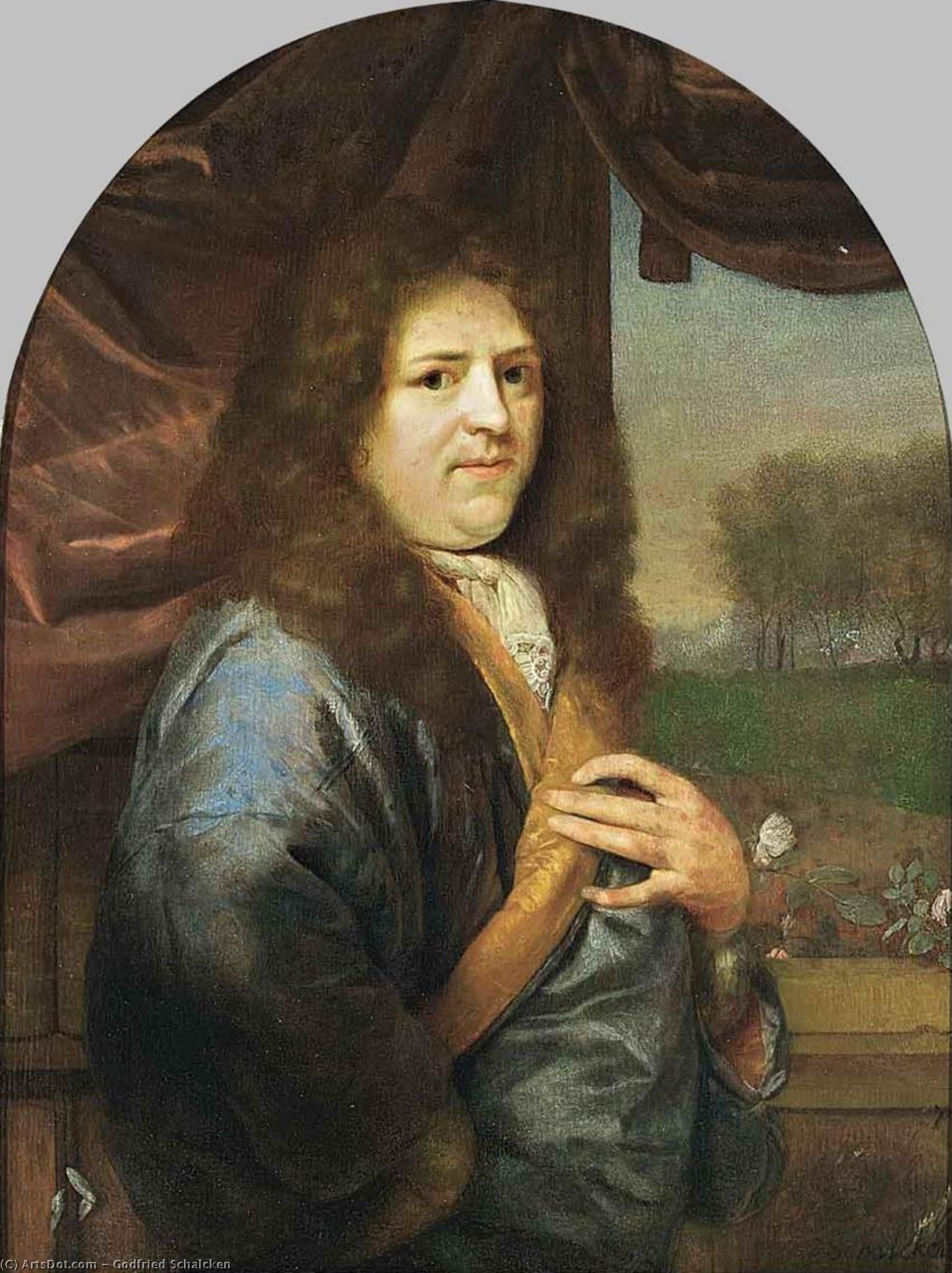 Wikioo.org - The Encyclopedia of Fine Arts - Painting, Artwork by Godfried Schalcken - Portrait of a Gentleman