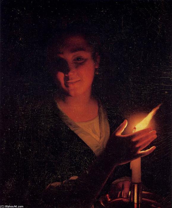 WikiOO.org - Encyclopedia of Fine Arts - Maľba, Artwork Godfried Schalcken - Young Girl with a Candle