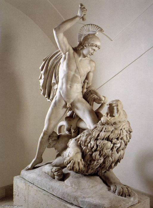 WikiOO.org - אנציקלופדיה לאמנויות יפות - ציור, יצירות אמנות Johann Nepomuk Schaller - Bellerophon Fighting the Chimaera