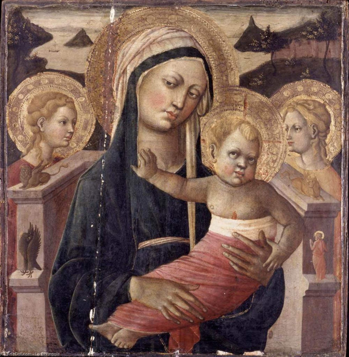 Wikioo.org - The Encyclopedia of Fine Arts - Painting, Artwork by Lo Scheggia - Madonna and Child Enthroned