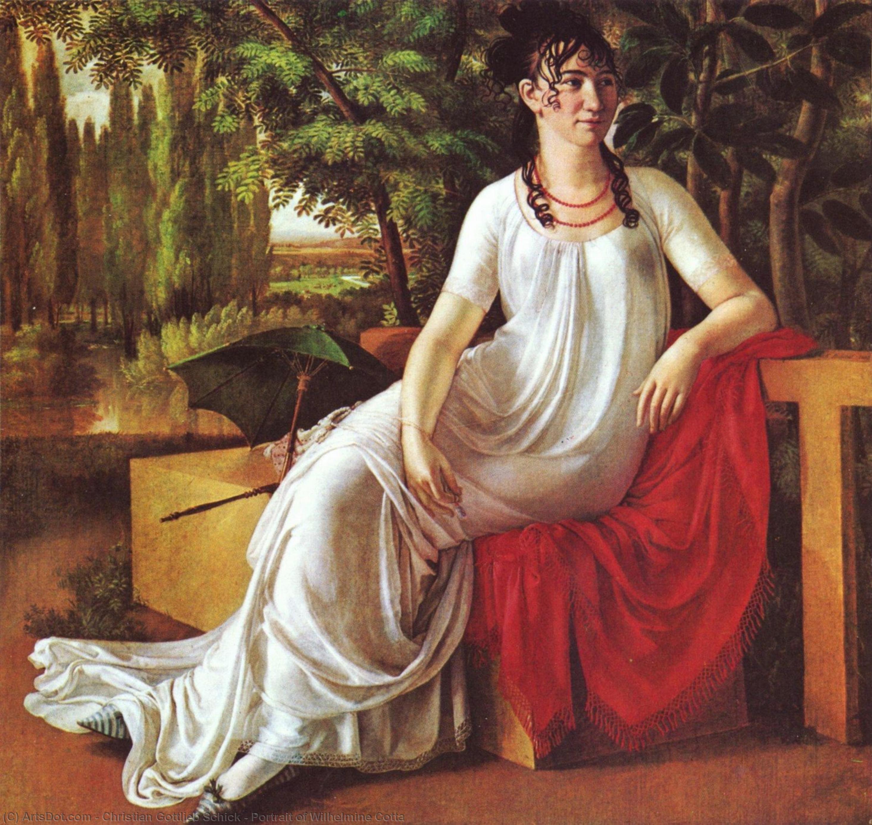 WikiOO.org - Encyclopedia of Fine Arts - Lukisan, Artwork Christian Gottlieb Schick - Portrait of Wilhelmine Cotta