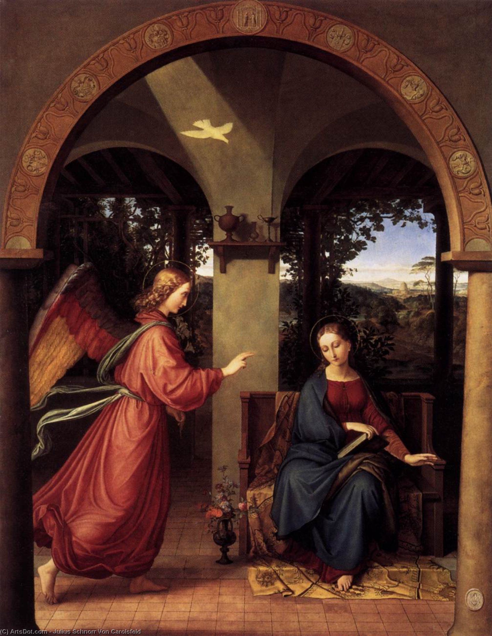 Wikioo.org - The Encyclopedia of Fine Arts - Painting, Artwork by Julius Schnorr Von Carolsfeld - Annunciation