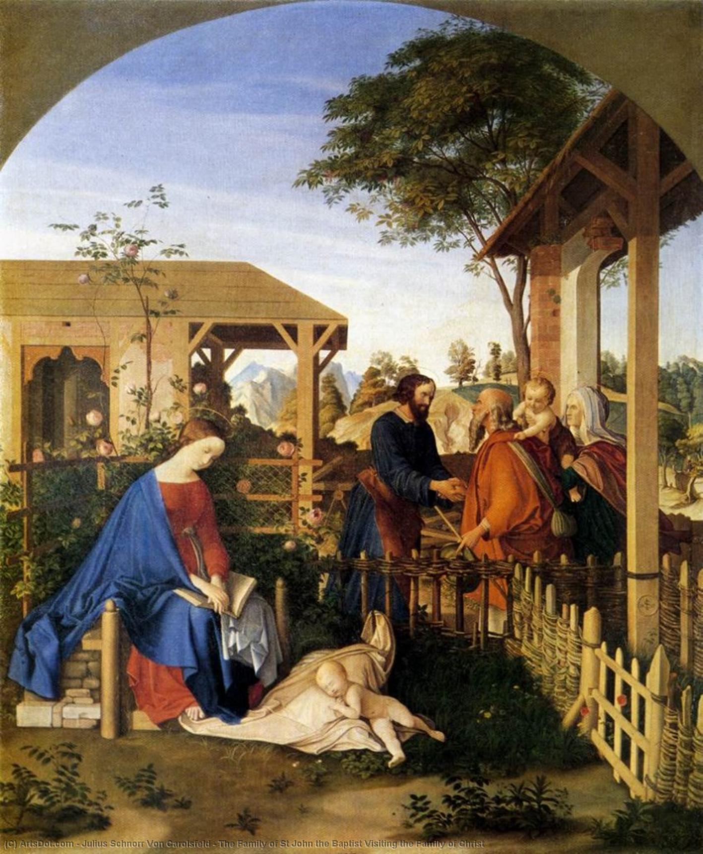 Wikioo.org - The Encyclopedia of Fine Arts - Painting, Artwork by Julius Schnorr Von Carolsfeld - The Family of St John the Baptist Visiting the Family of Christ