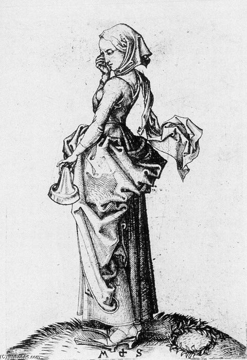 WikiOO.org - دایره المعارف هنرهای زیبا - نقاشی، آثار هنری Martin Schongauer - The Fifth Foolish Virgin