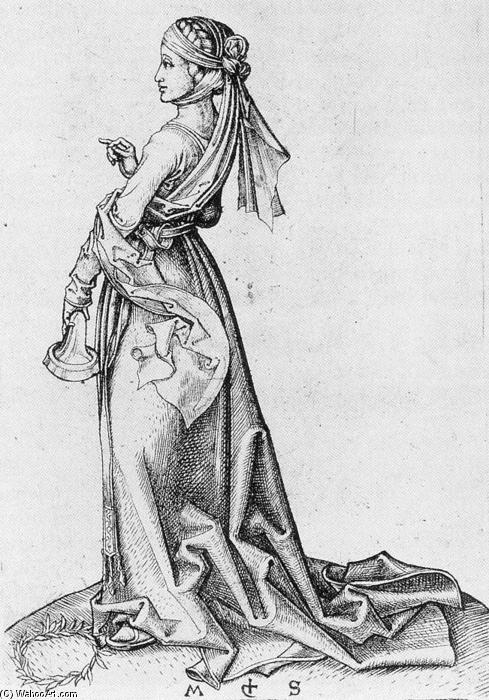 WikiOO.org - Enciclopédia das Belas Artes - Pintura, Arte por Martin Schongauer - The First Foolish Virgin