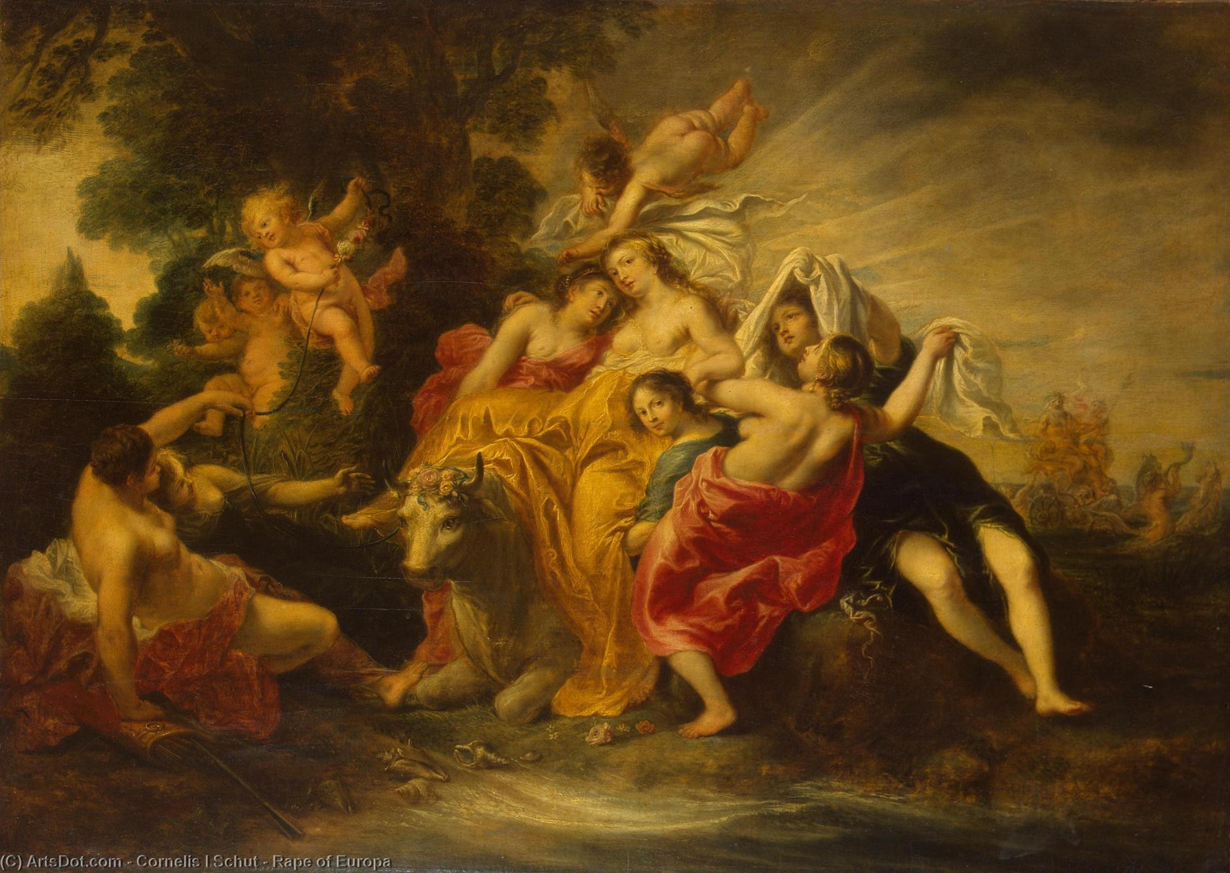 Wikioo.org - สารานุกรมวิจิตรศิลป์ - จิตรกรรม Cornelis I Schut - Rape of Europa